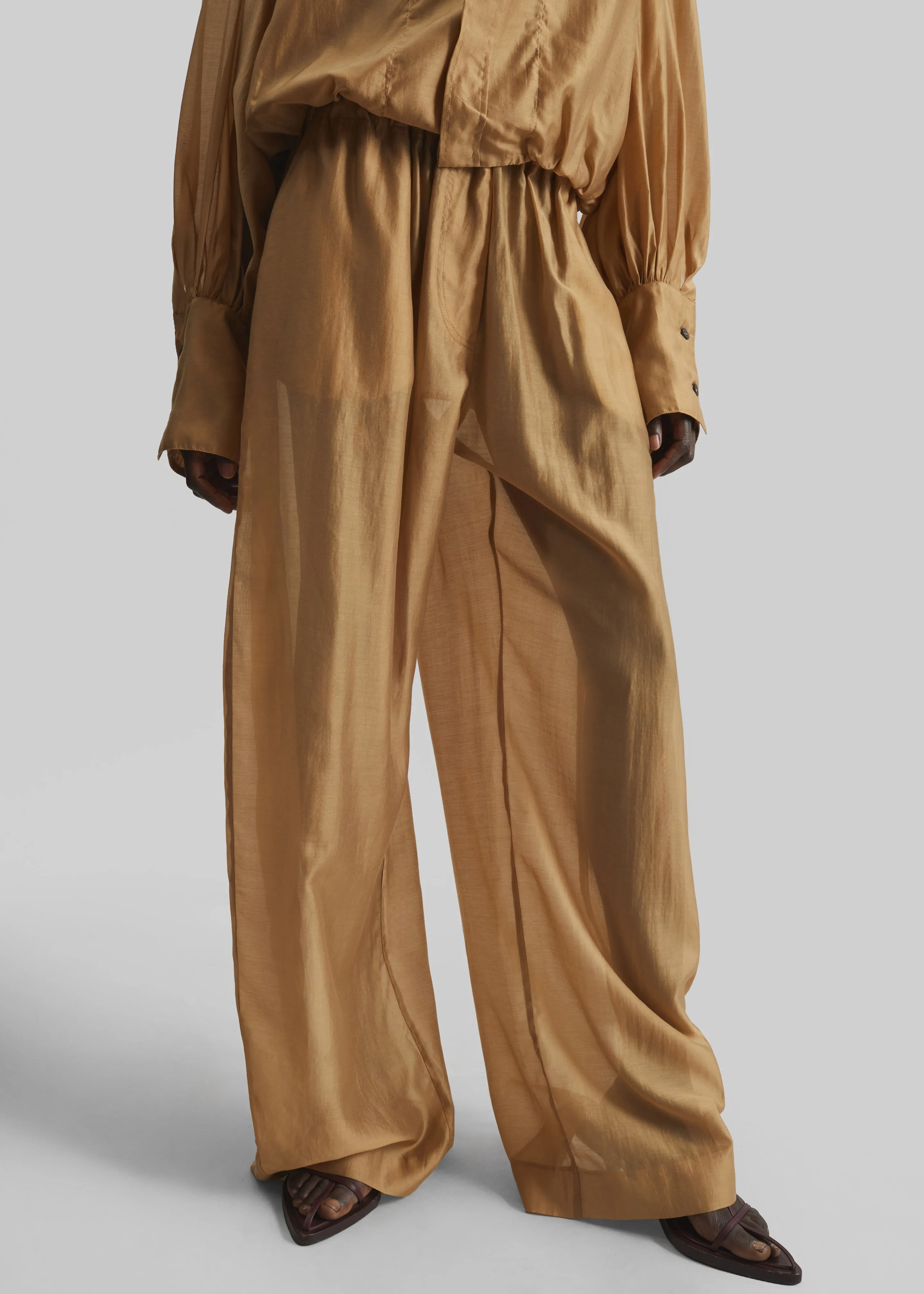 TheLatest Dora Light Muslin Trousers - Nude sold by Frankie Shop product image thumbnail 5