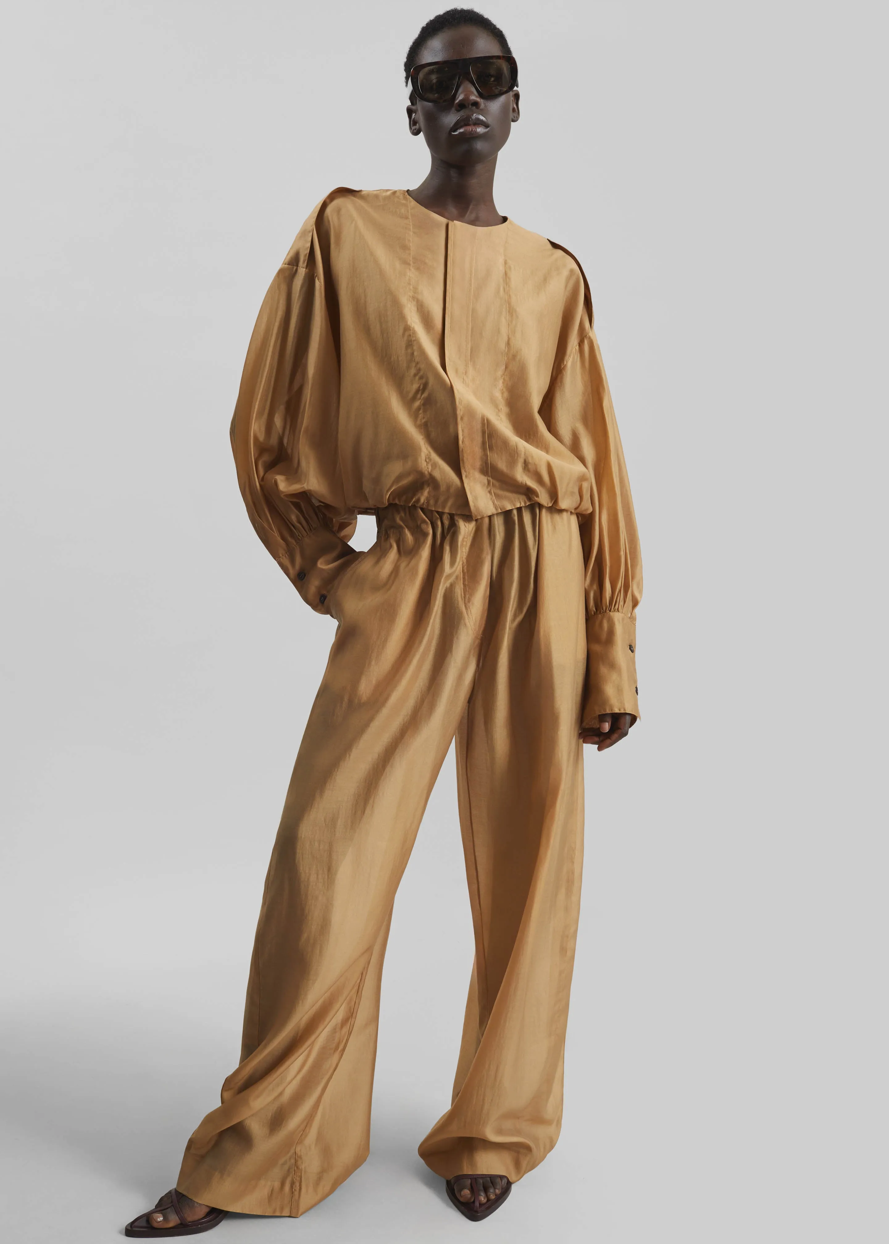 TheLatest Dora Light Muslin Trousers - Nude sold by Frankie Shop
