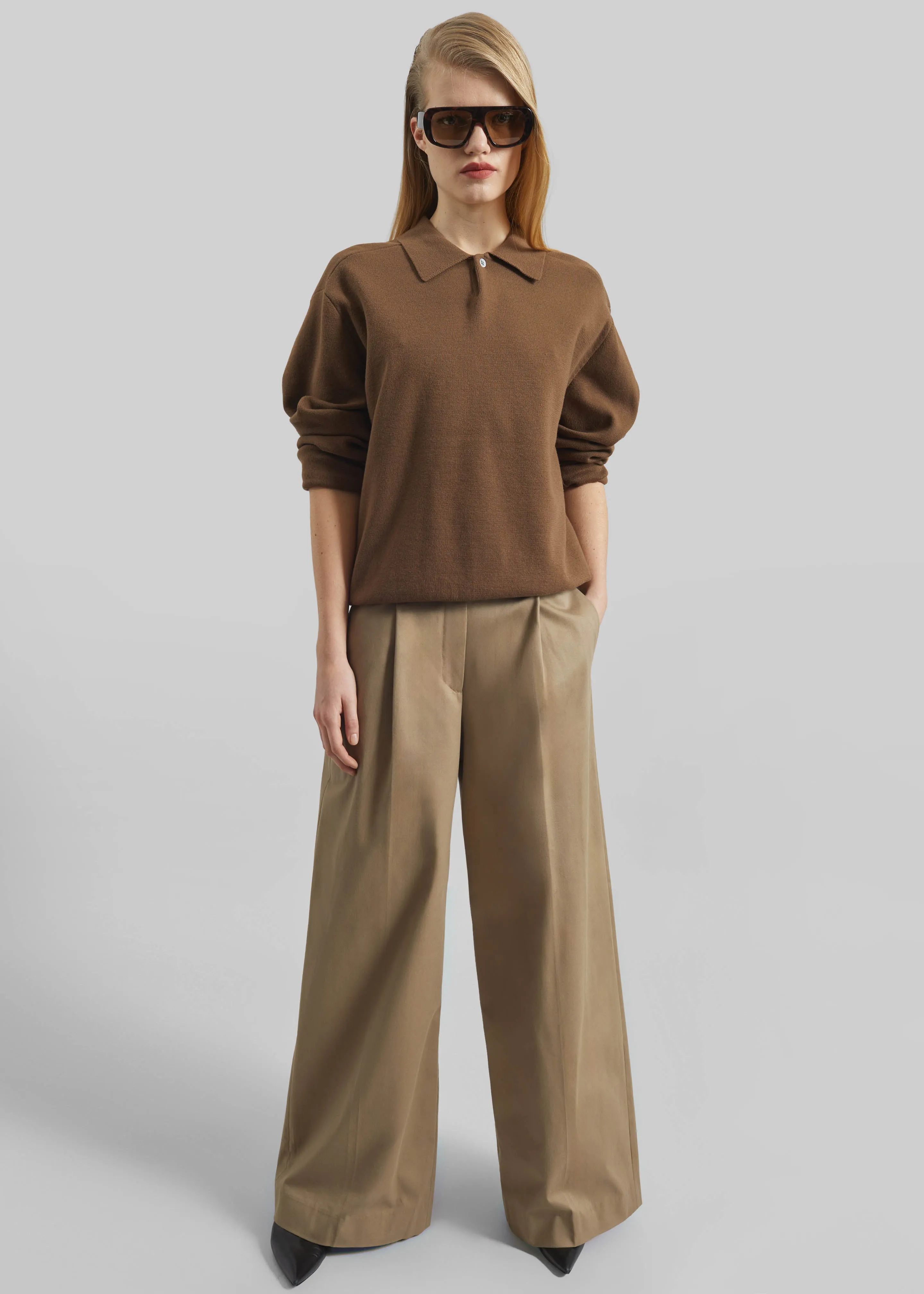 TheLatest Deva Gabardine Trousers - Cognac sold by Frankie Shop product image thumbnail 5
