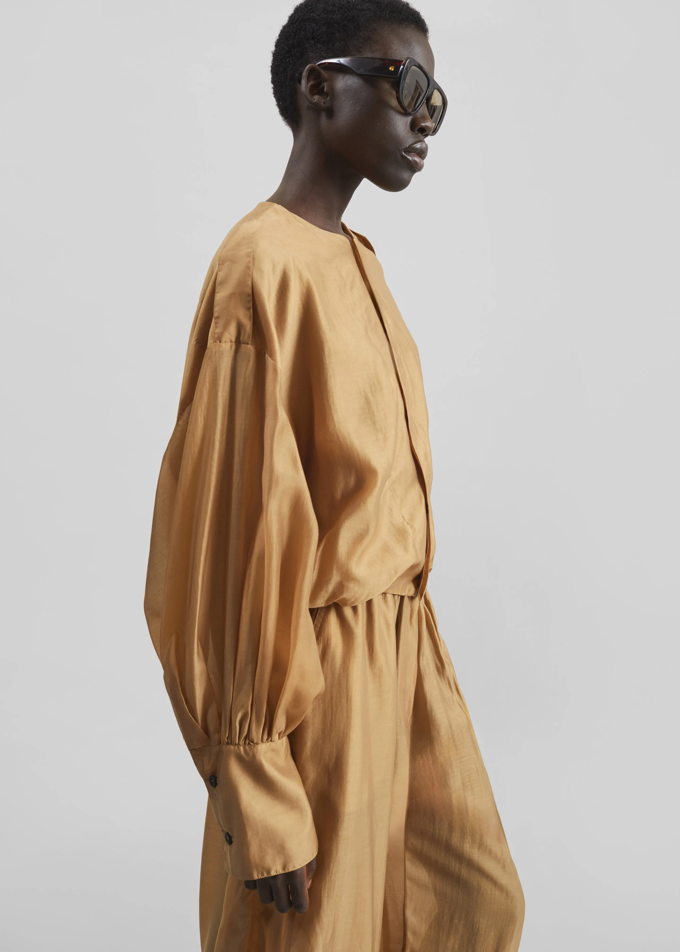 TheLatest Diana Light Muslin Shirt - Nude sold by Frankie Shop product image thumbnail 4