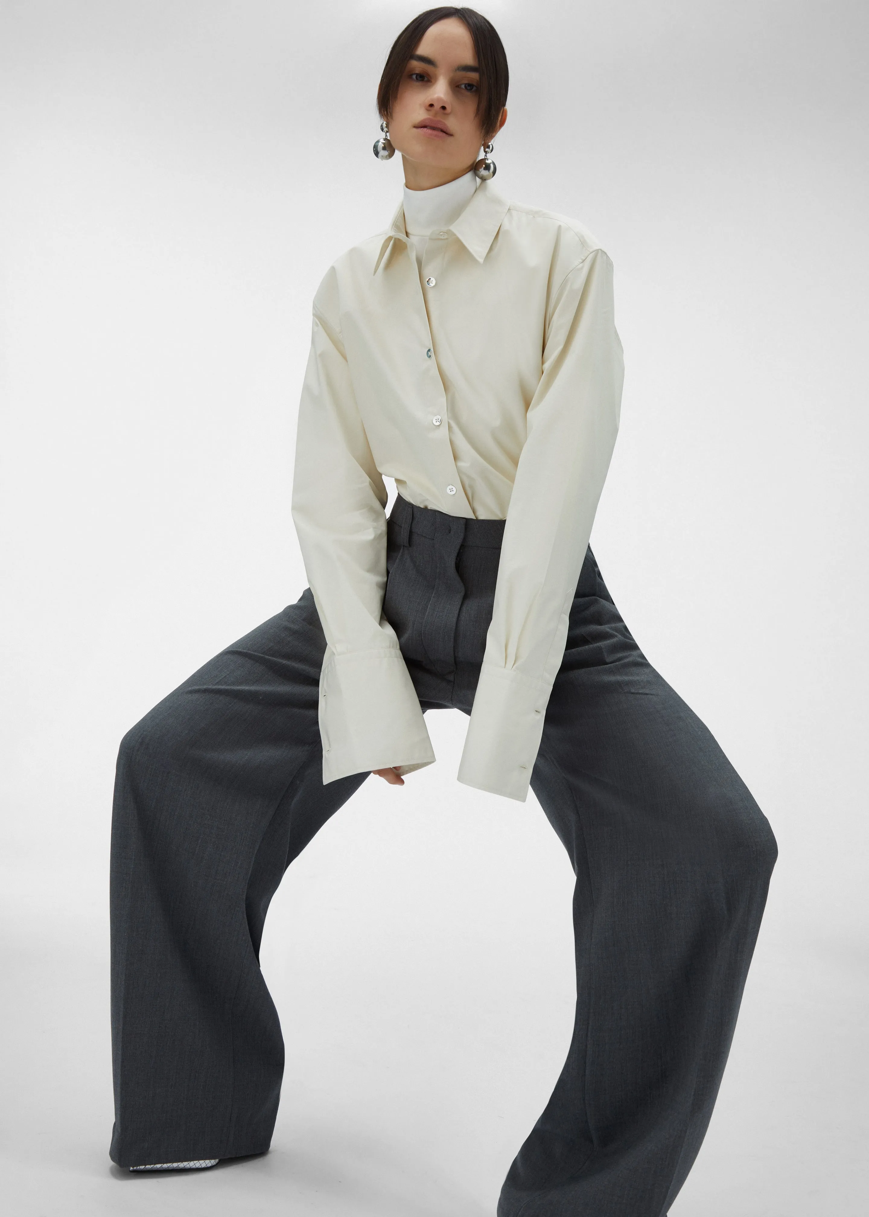 TheLatest Codie Poplin Shirt - Butter sold by Frankie Shop