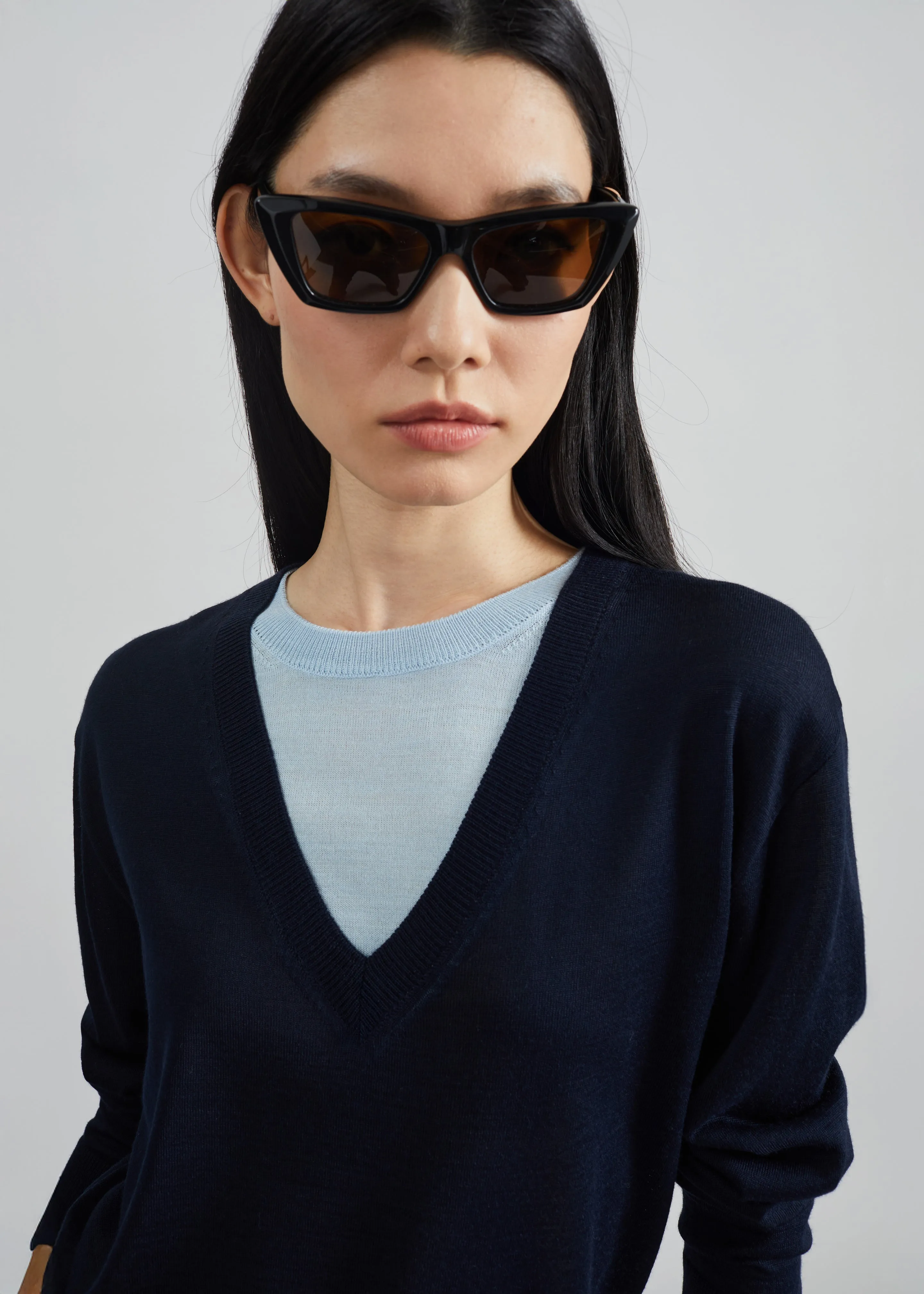 Vernon Layered Knit Pullover - Navy sold by Frankie Shop product image thumbnail 2