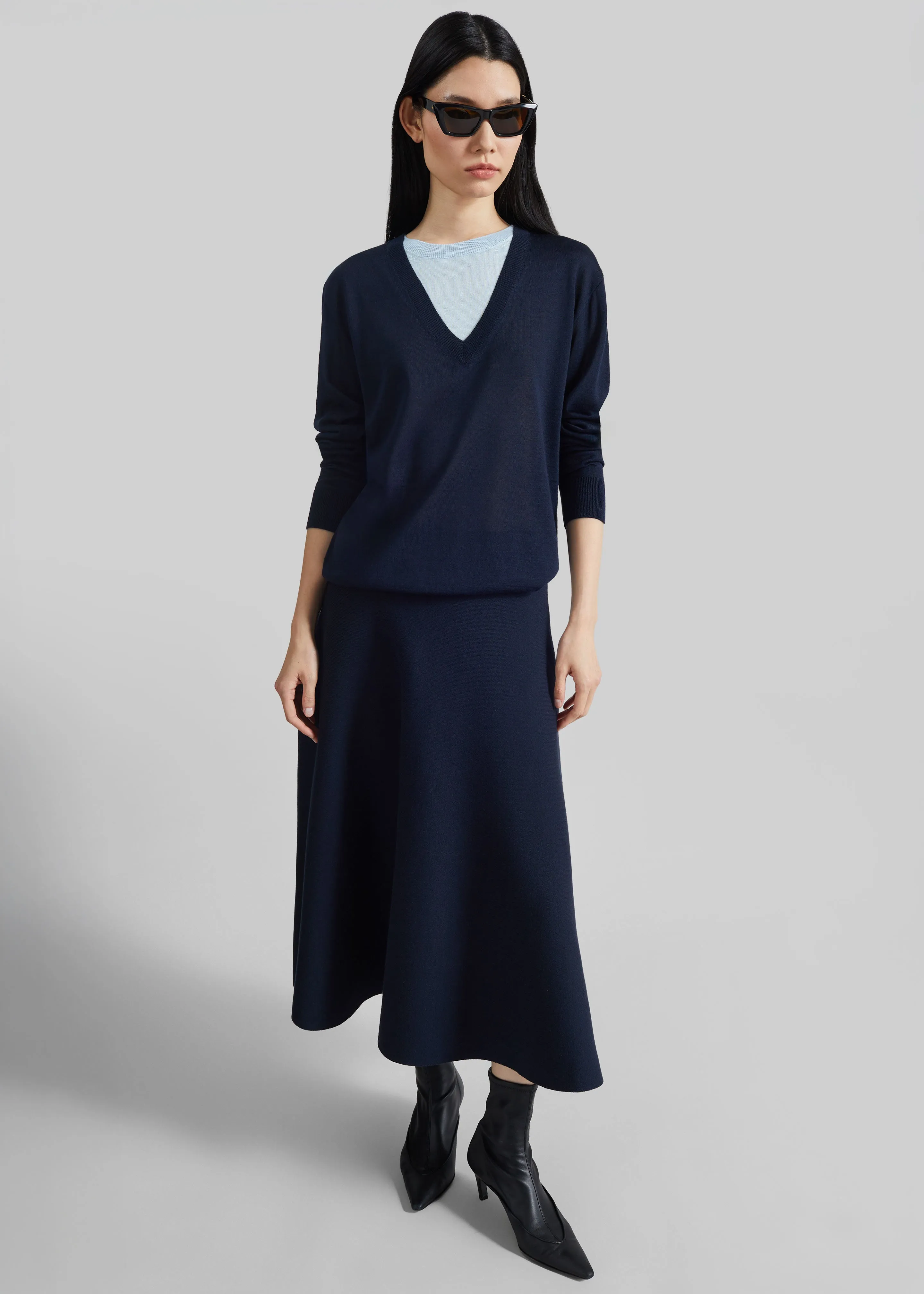 Vernon Layered Knit Pullover - Navy sold by Frankie Shop product image thumbnail 3