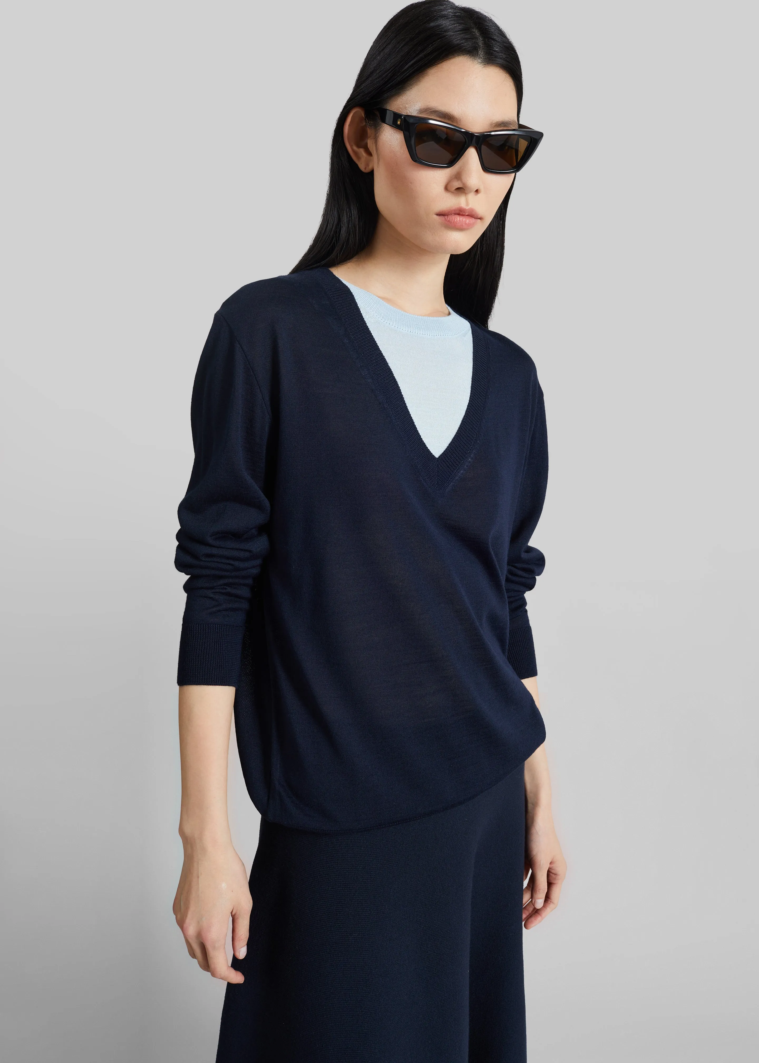 Vernon Layered Knit Pullover - Navy sold by Frankie Shop product image thumbnail 4