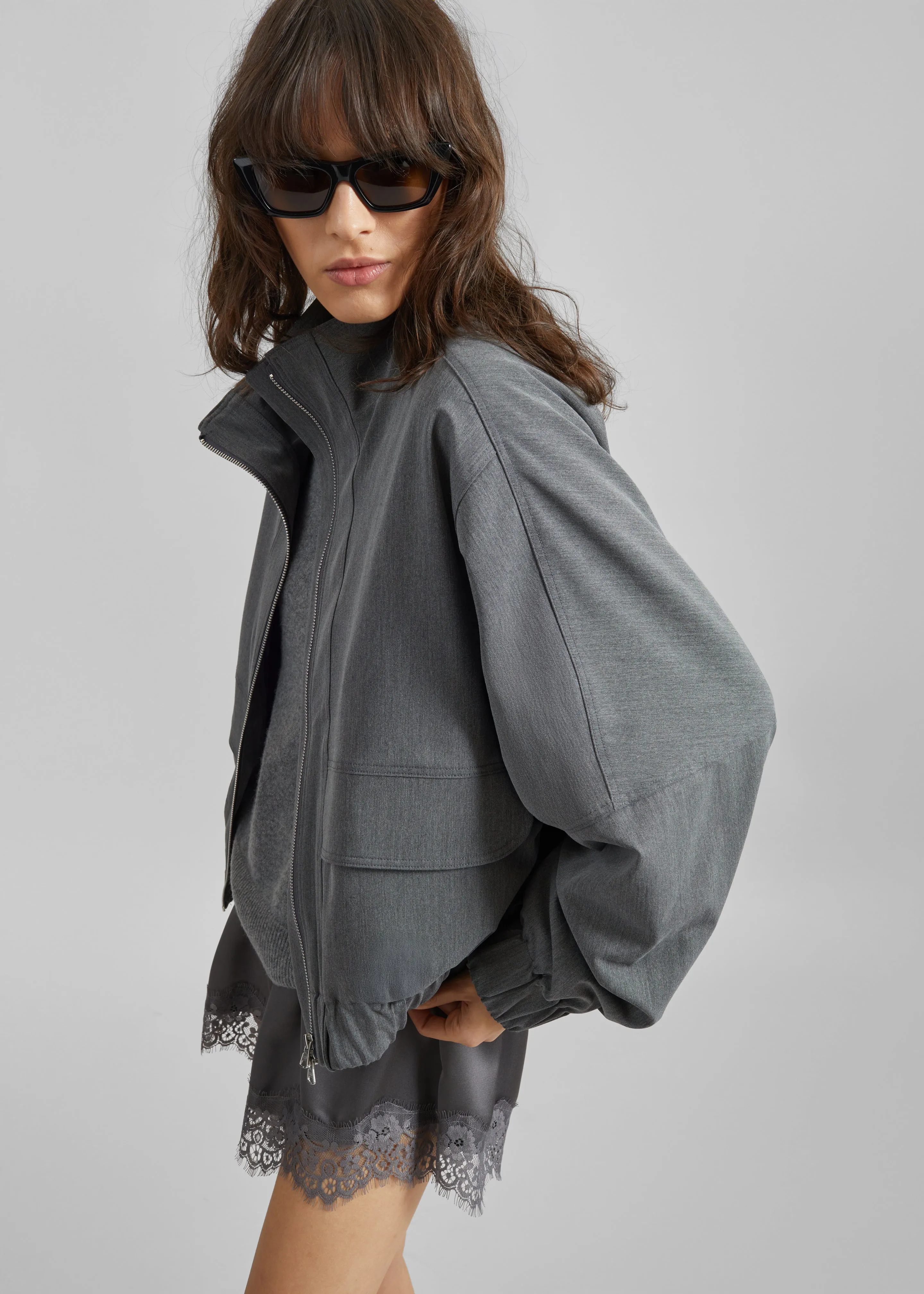 Veere Blouson Jacket - Grey sold by Frankie Shop