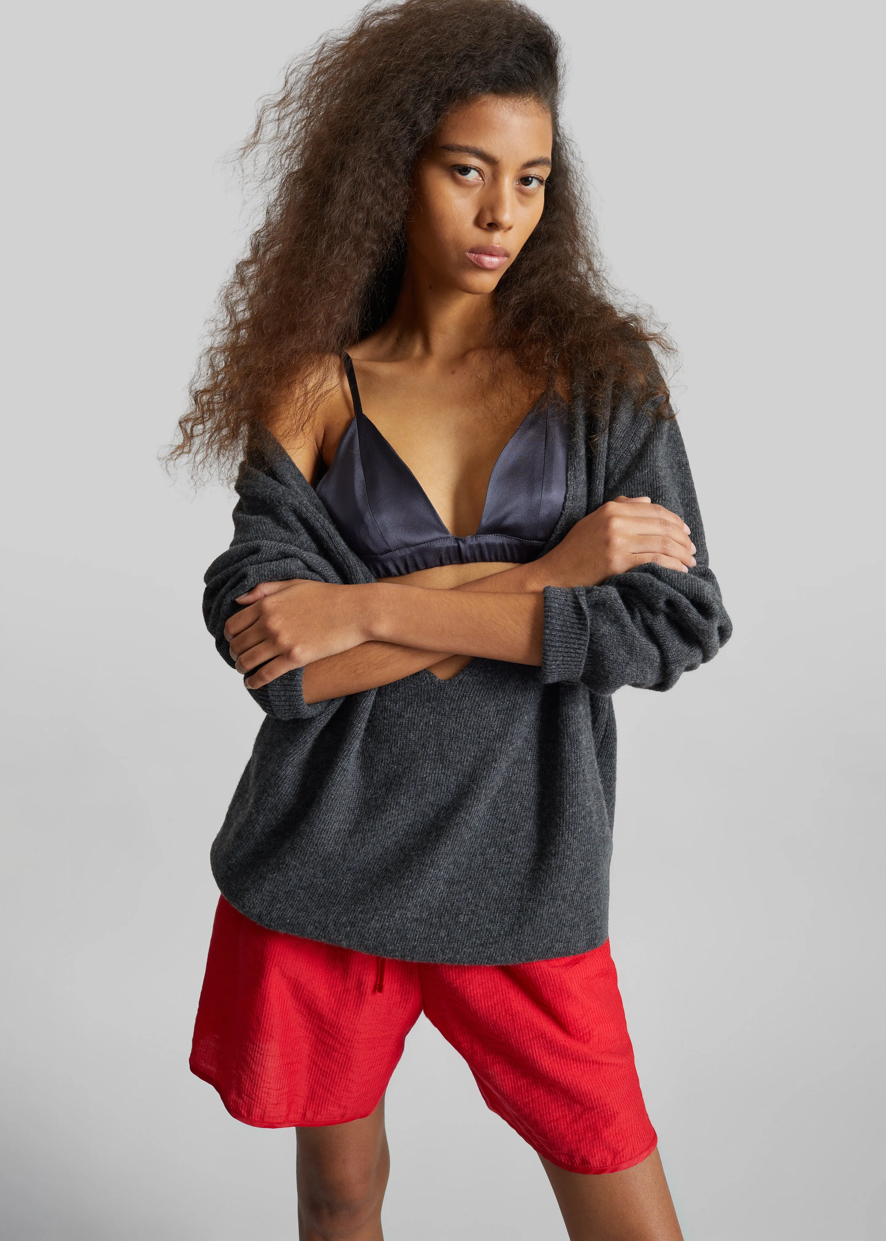 Issy Deep V-Neck Pullover - Dark Grey sold by Frankie Shop product image thumbnail 4