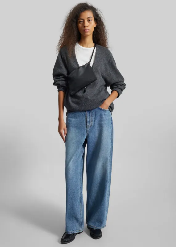 Issy Deep V-Neck Pullover - Dark Grey made by Frankie Shop