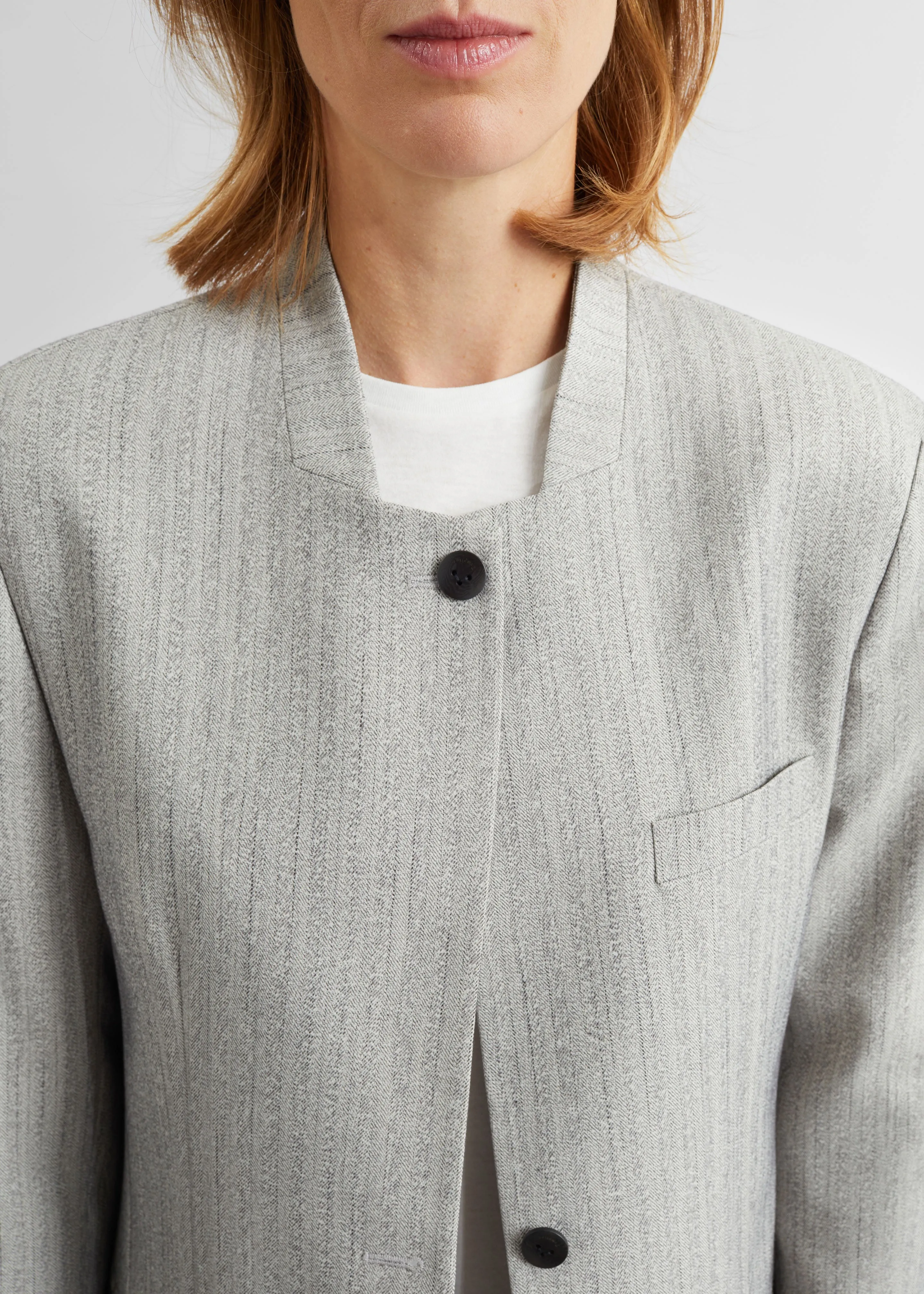 Breux Collarless Padded Blazer - Grey Melange sold by Frankie Shop product image thumbnail 3