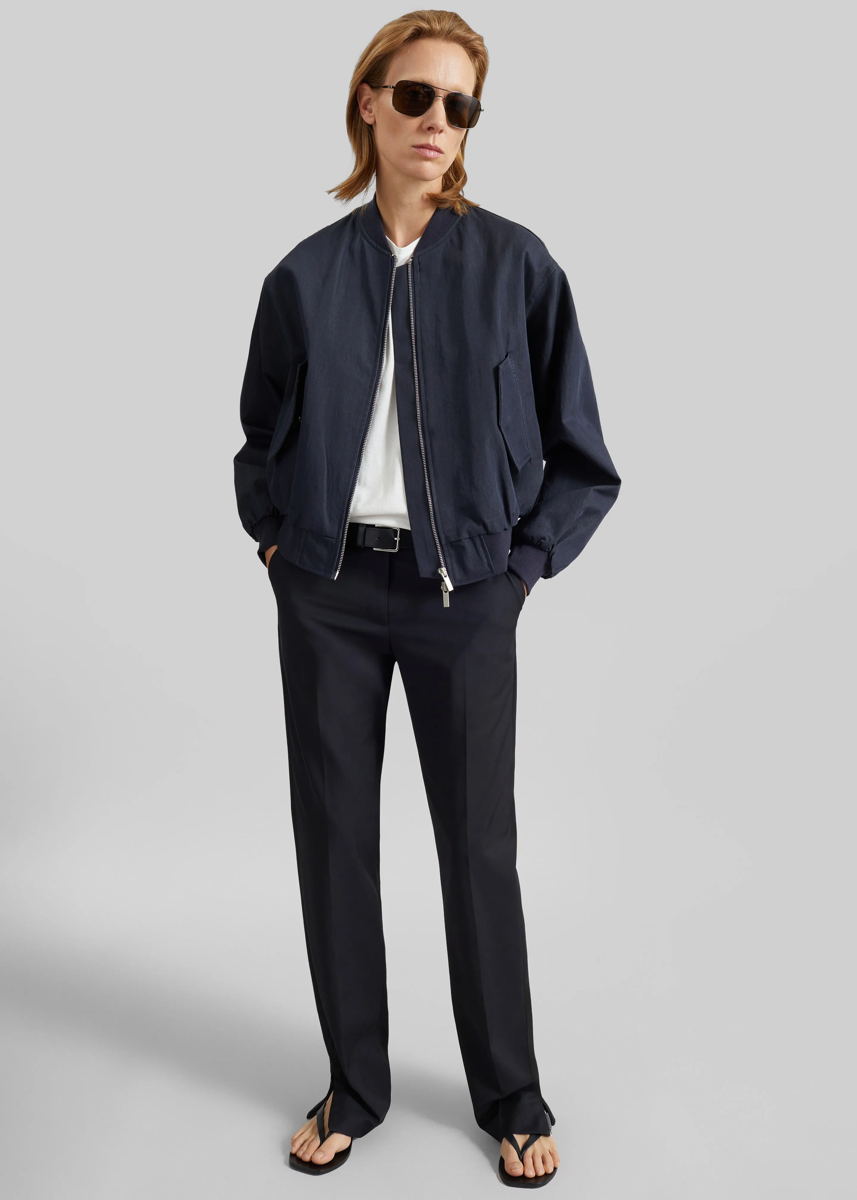 Davron Denim Effect Bomber Jacket - Dark Navy sold by Frankie Shop product image thumbnail 5