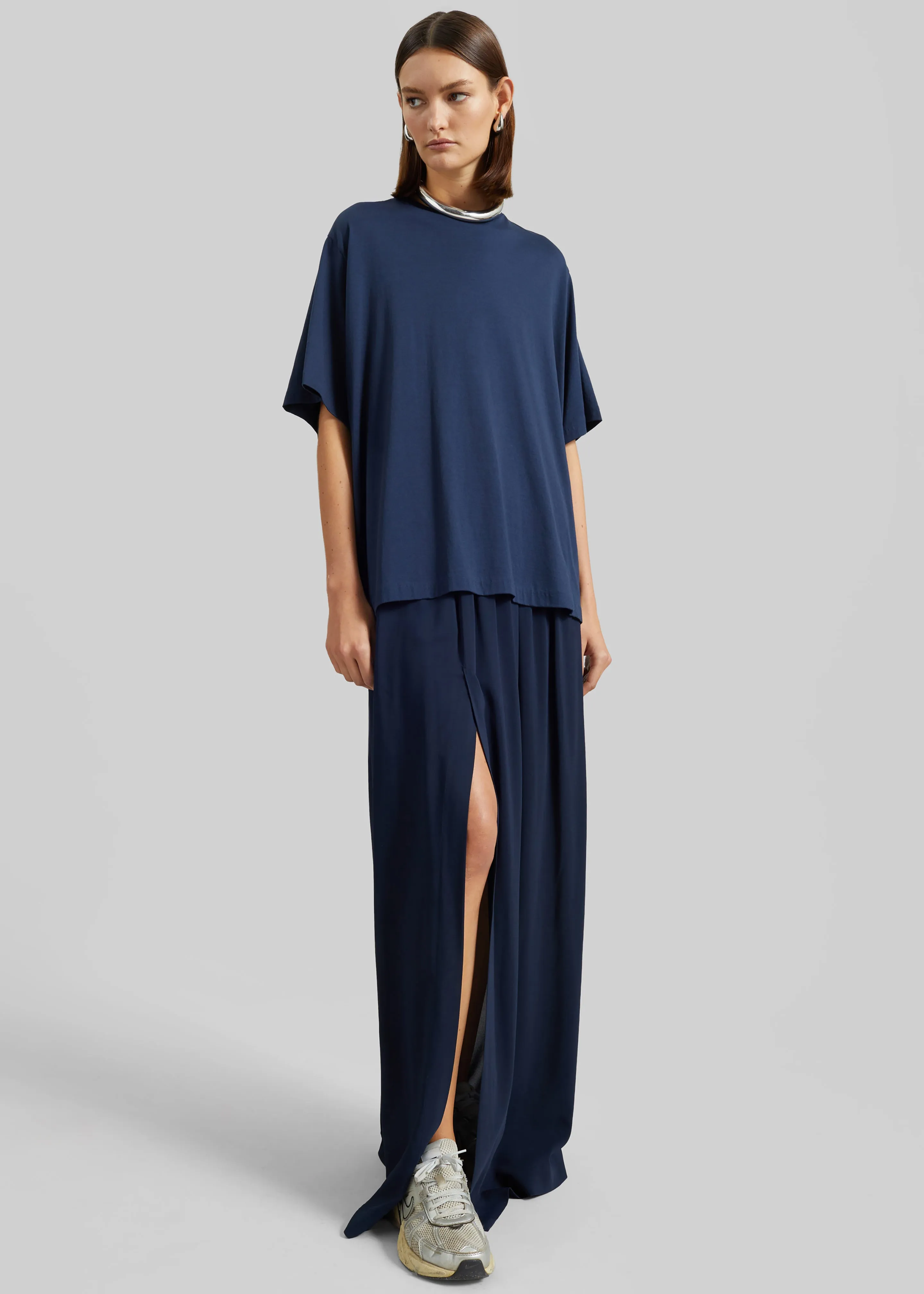 Harper Soft Organic T-Shirt - Navy sold by Frankie Shop
