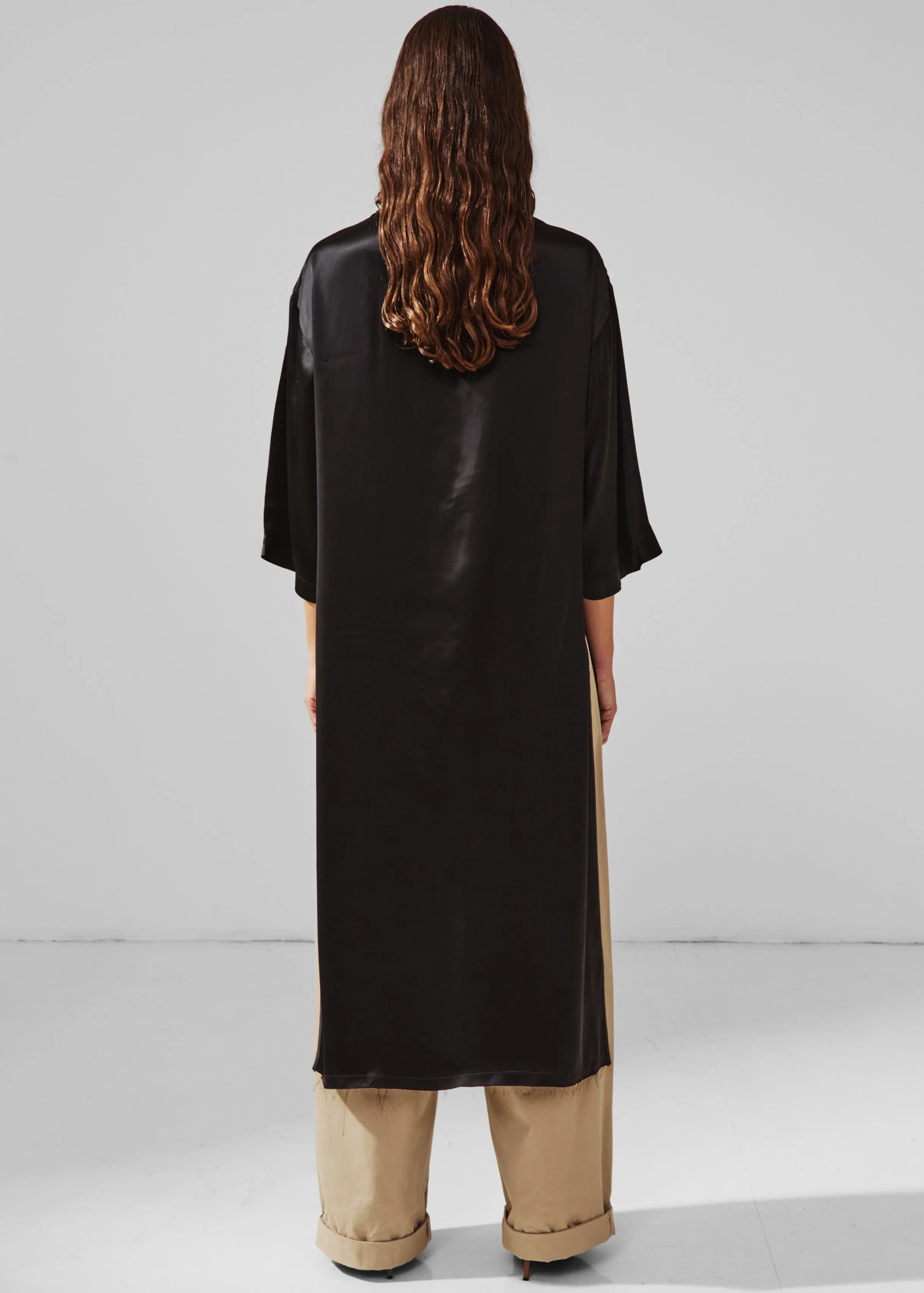 Darkpark Tara Satin Asymmetric Shirt - Black sold by Frankie Shop product image thumbnail 4