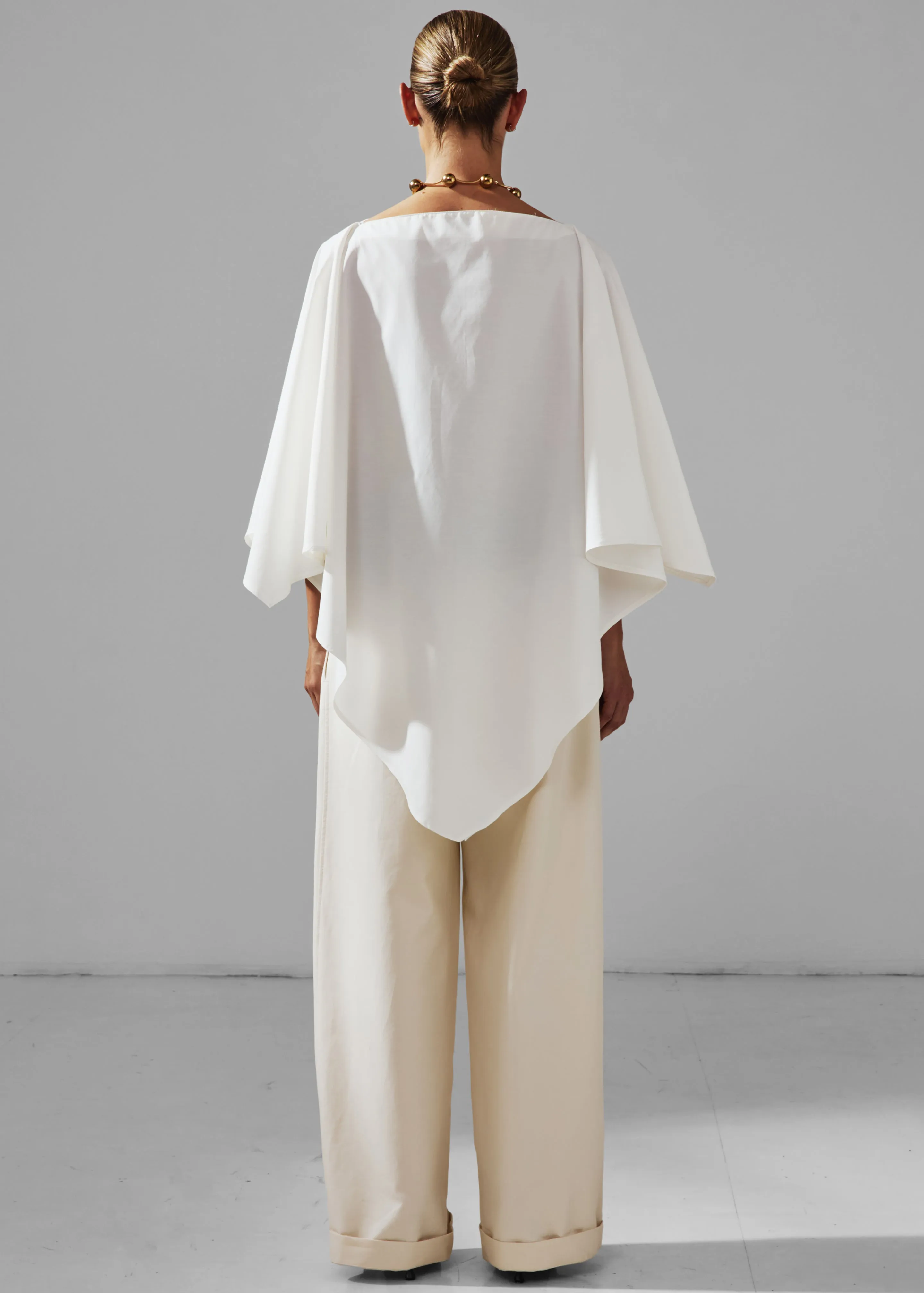 Darkpark Wendy Elastic Waist Wide-Leg Trousers - White sold by Frankie Shop product image thumbnail 4