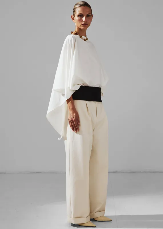 Darkpark Wendy Elastic Waist Wide-Leg Trousers - White made by DARKPARK