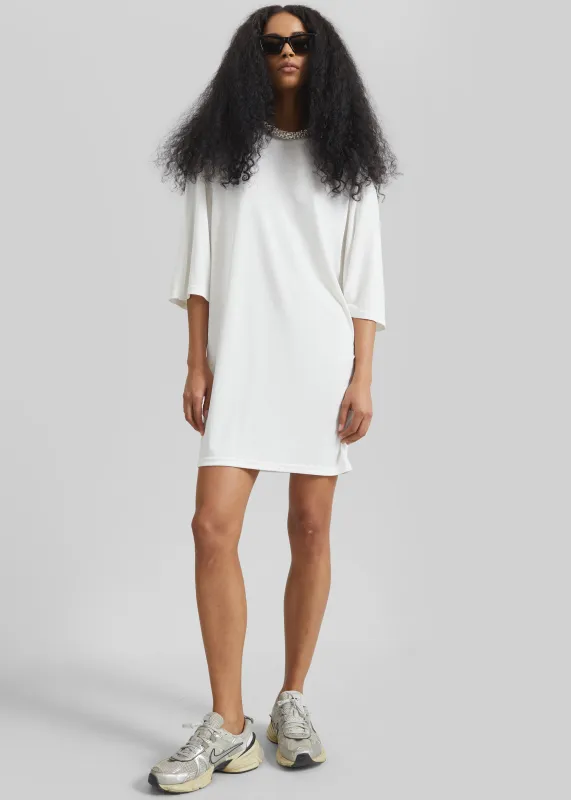 Sian Oversized T-Shirt Dress - White made by Frankie Shop