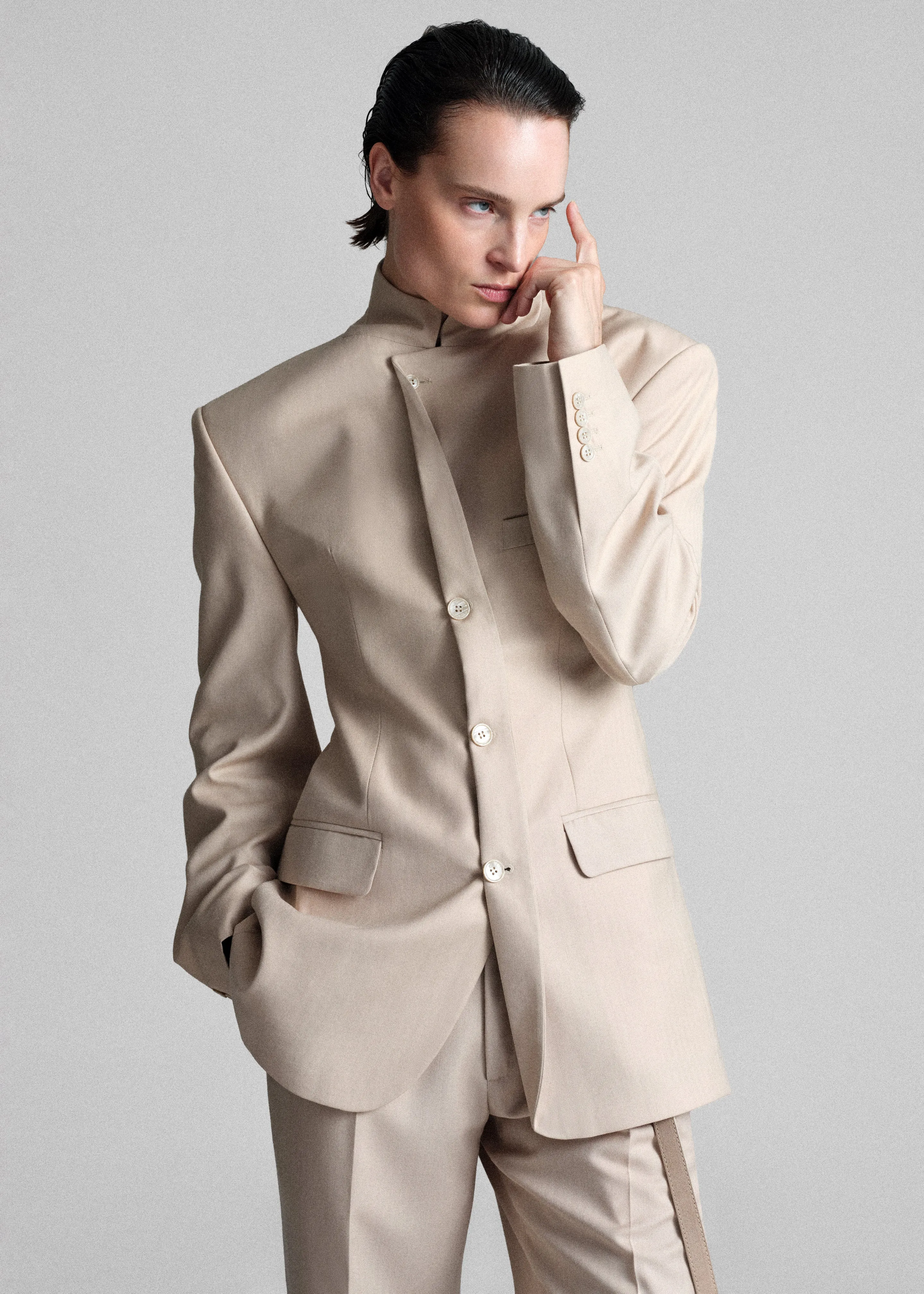 Bettter Folded Blazer - Beige sold by Frankie Shop product image thumbnail 2