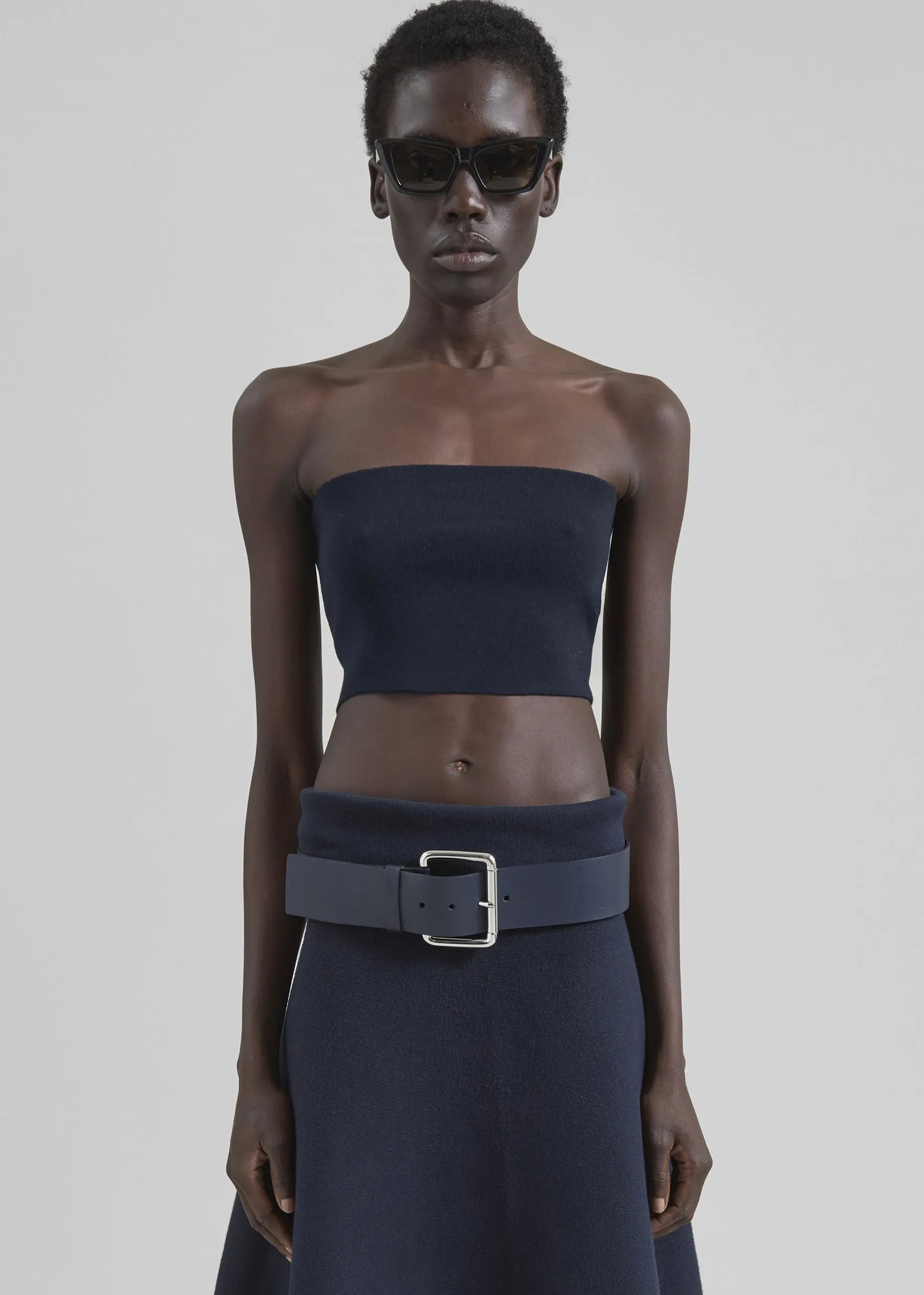 Elsie Knit Tube Top - Navy sold by Frankie Shop product image thumbnail 3