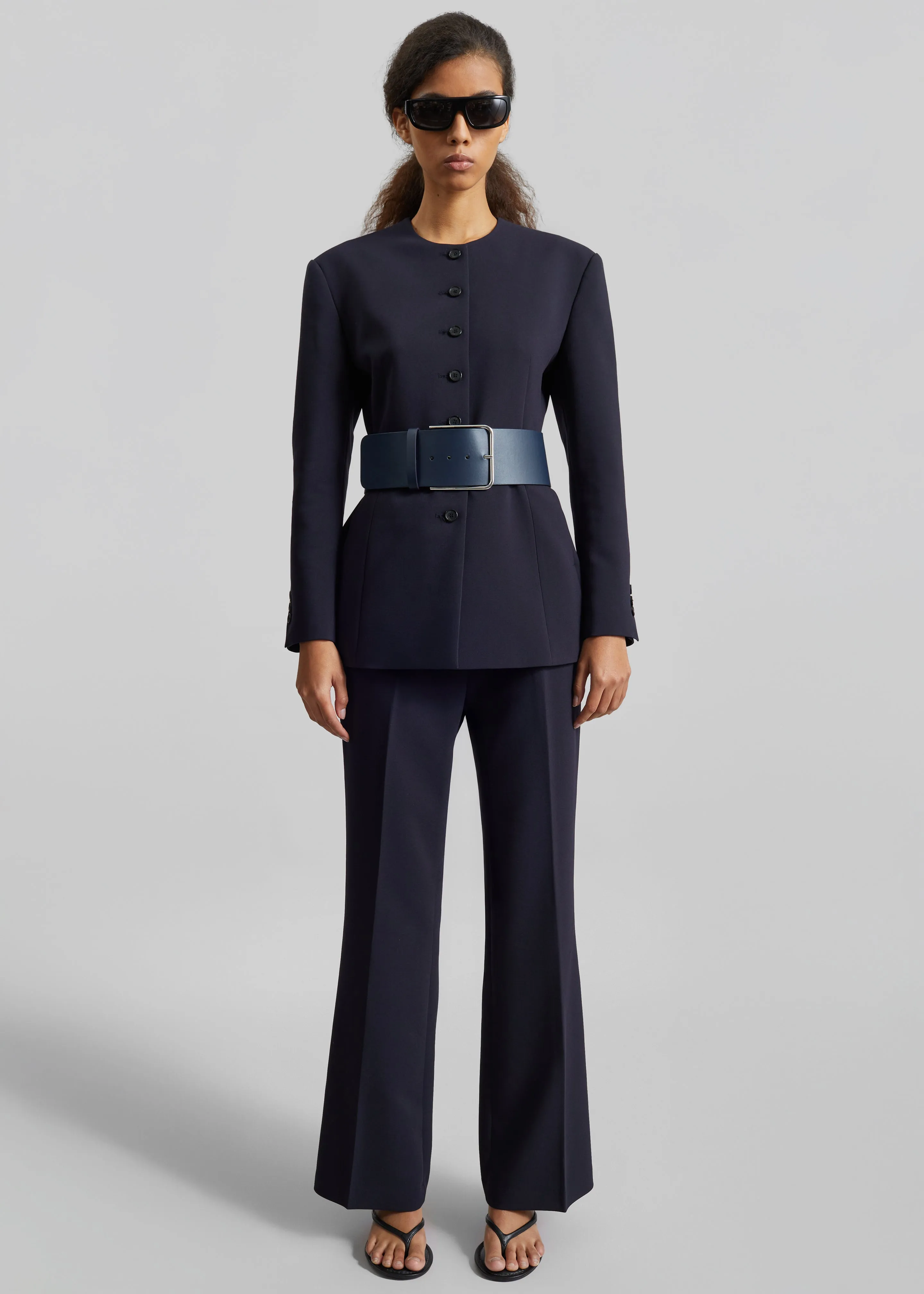 Calan Leather Wide Belt - Navy sold by Frankie Shop product image thumbnail 3