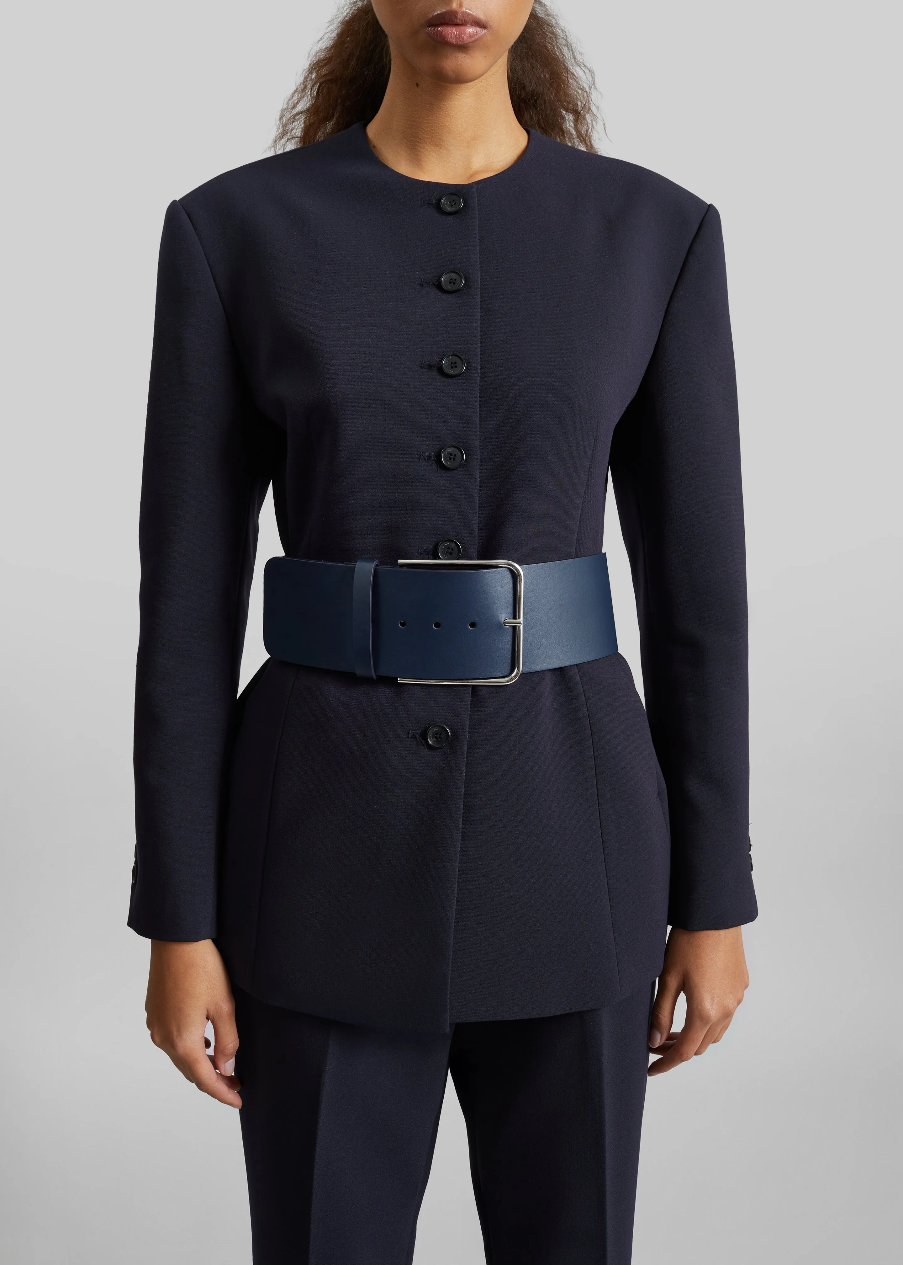 Calan Leather Wide Belt - Navy sold by Frankie Shop product image thumbnail 2