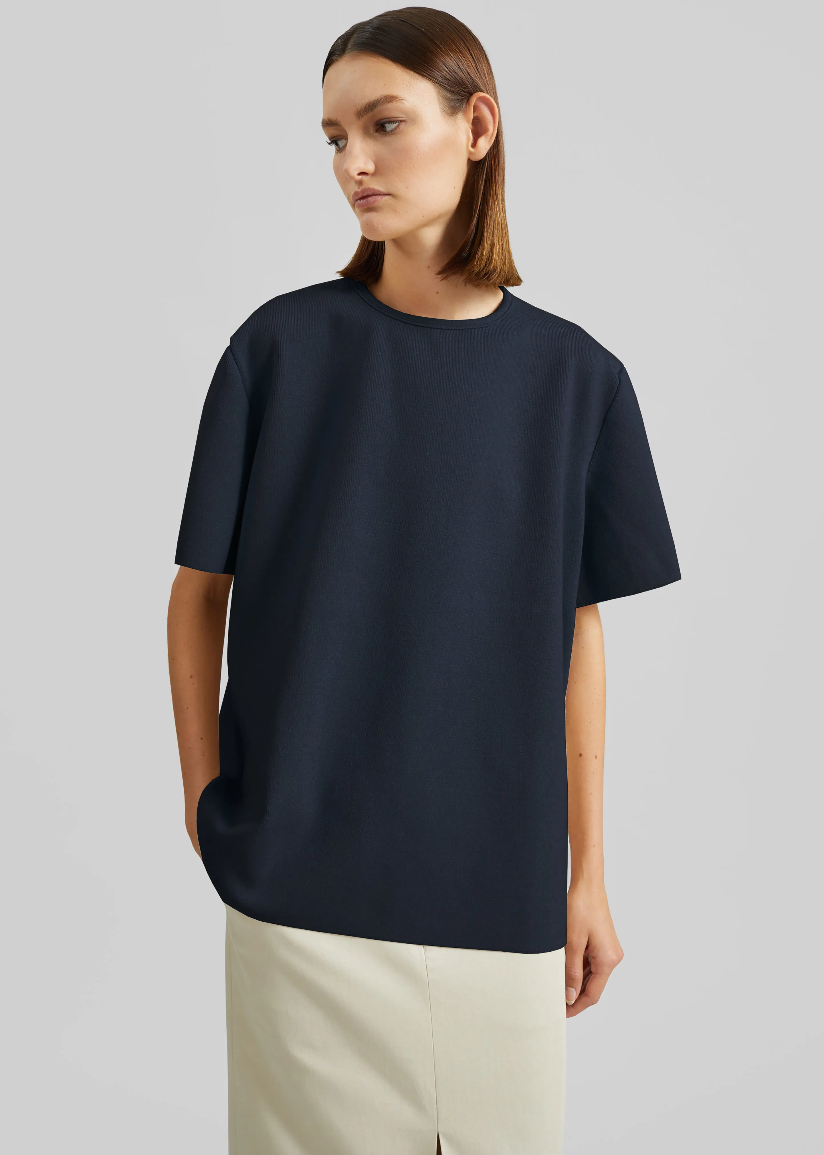 Leni Knit Oversized T-Shirt - Navy sold by Frankie Shop product image thumbnail 2