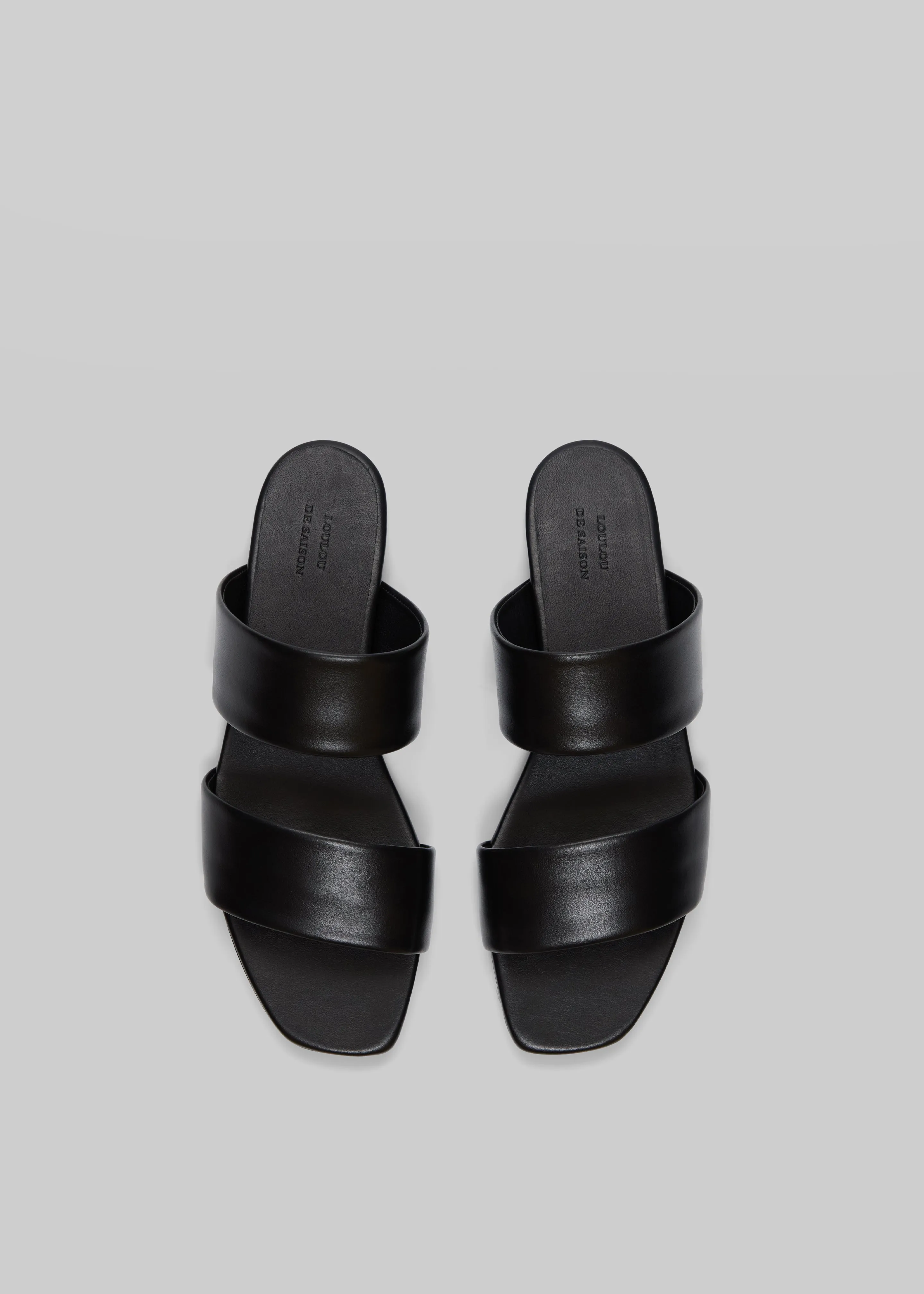 Loulou de Saison Kairo Flat Slide Sandals - Black sold by Frankie Shop