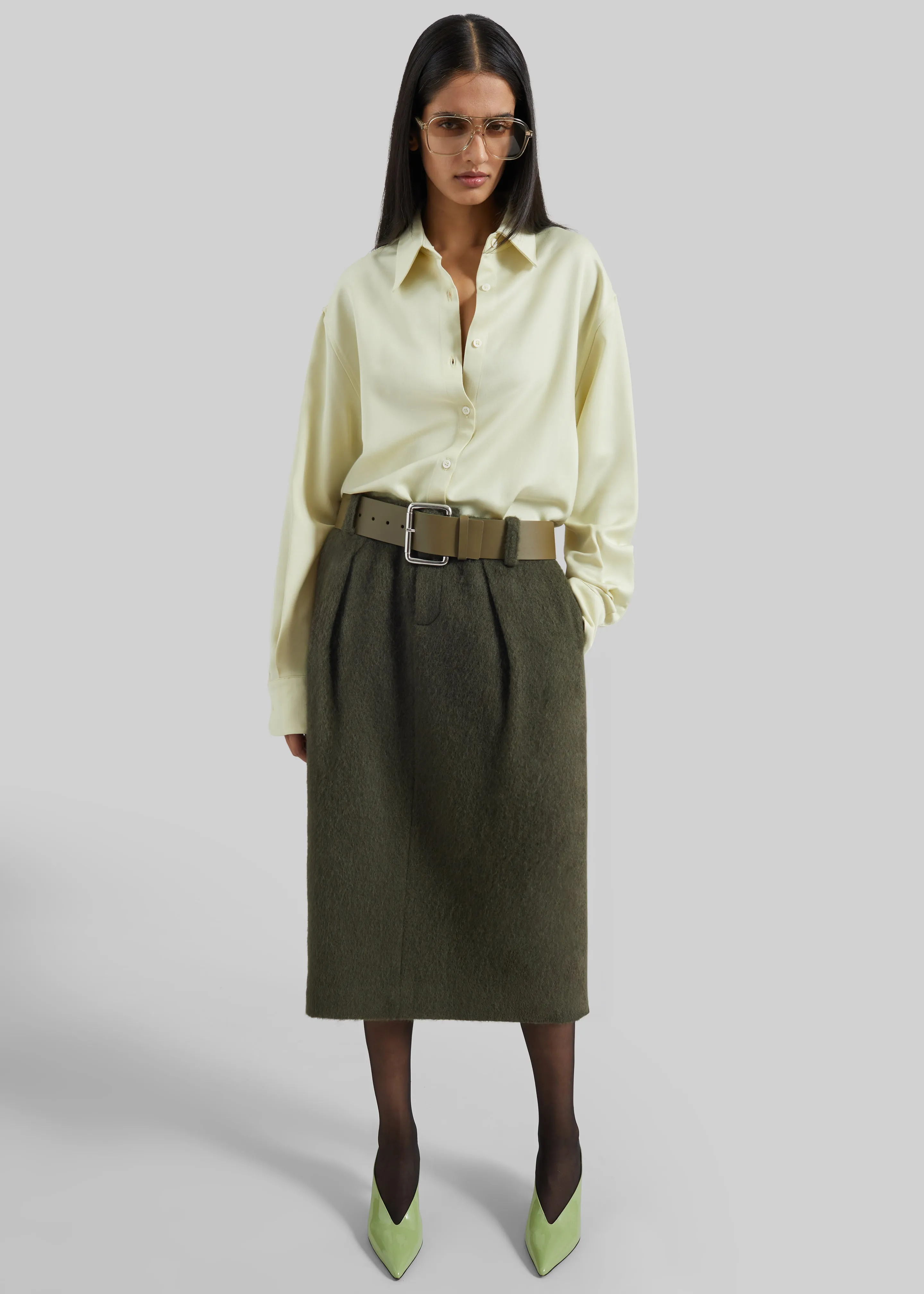 Marty Leather Belt - Army Green sold by Frankie Shop product image thumbnail 4