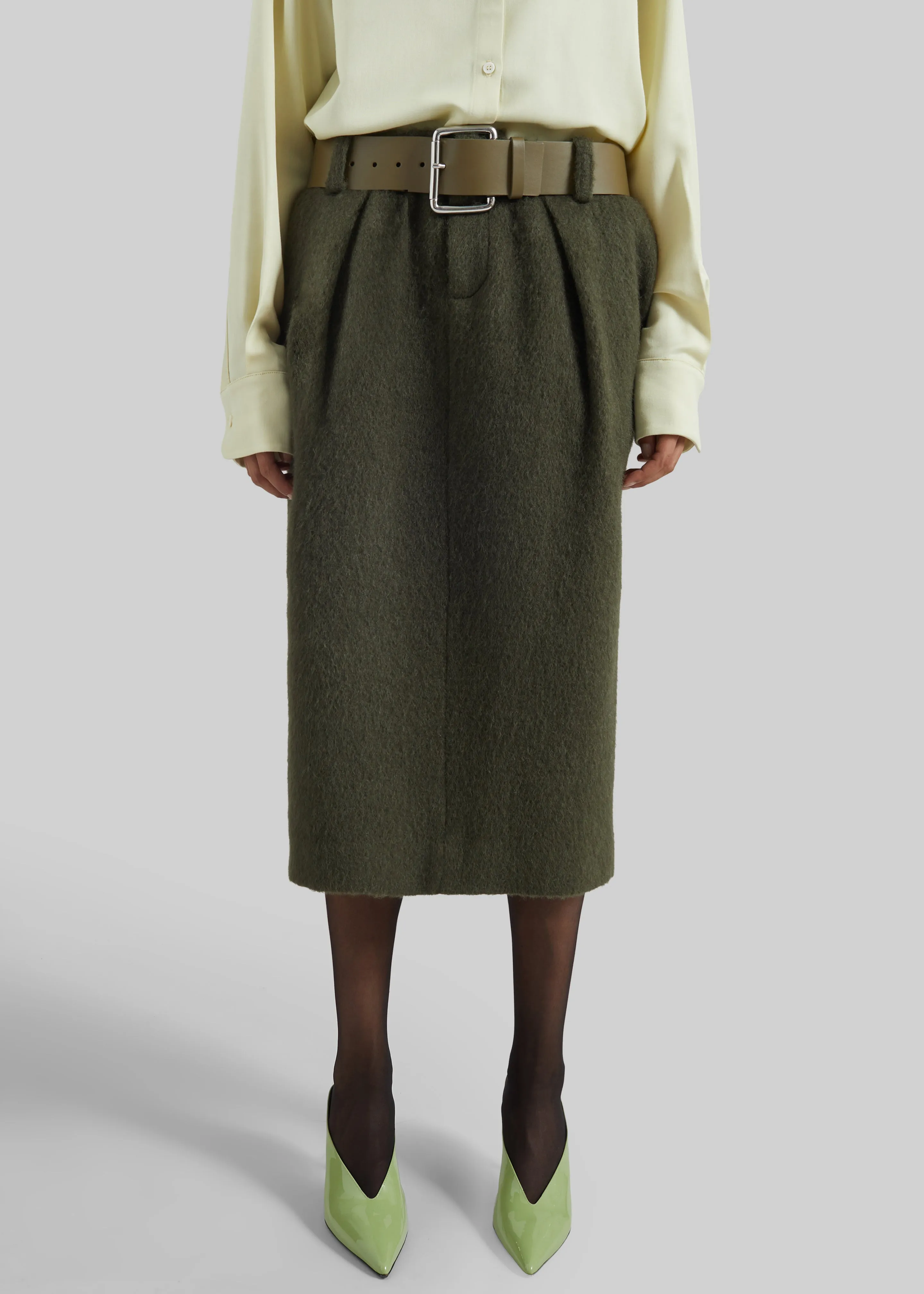 Marty Leather Belt - Army Green sold by Frankie Shop product image thumbnail 5