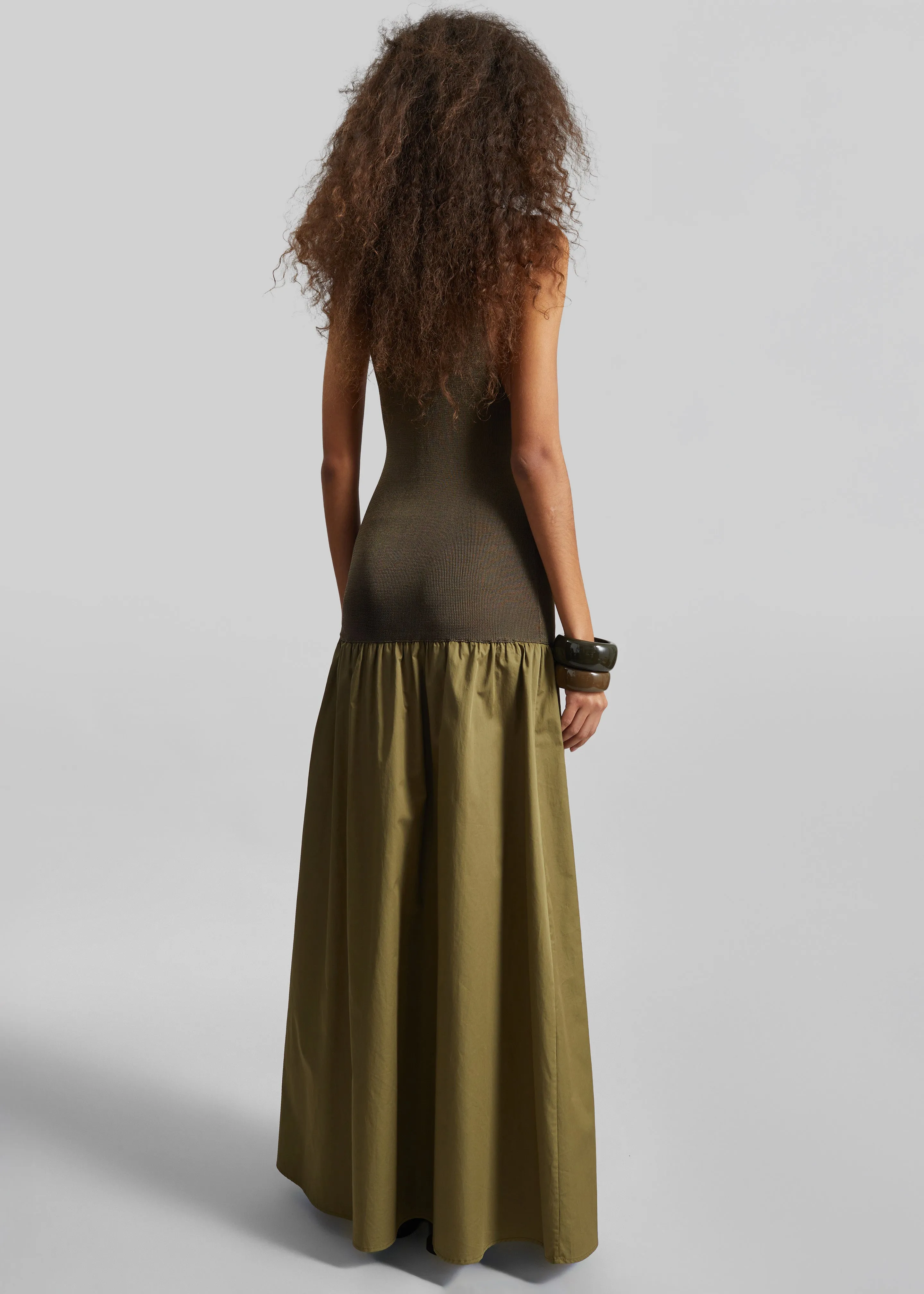 Iliya Drop Waist Maxi Dress - Olive sold by Frankie Shop product image thumbnail 5
