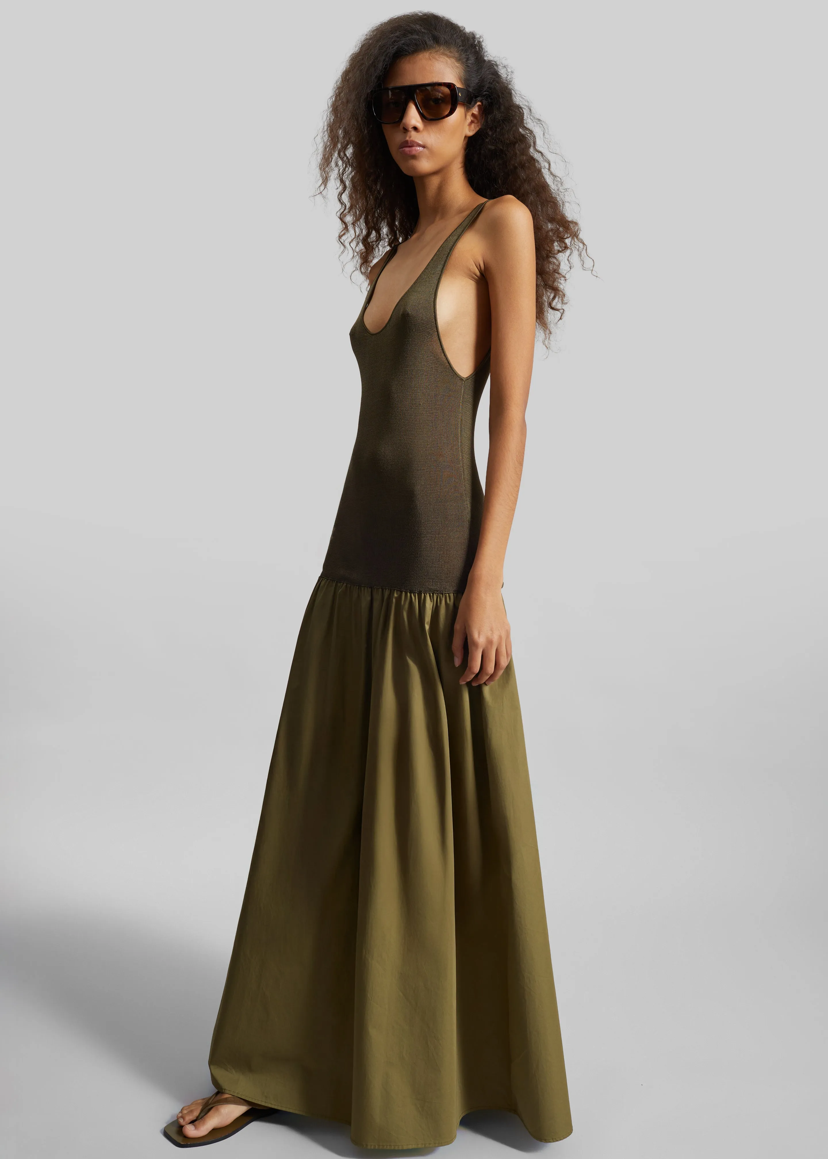 Iliya Drop Waist Maxi Dress - Olive sold by Frankie Shop product image thumbnail 3