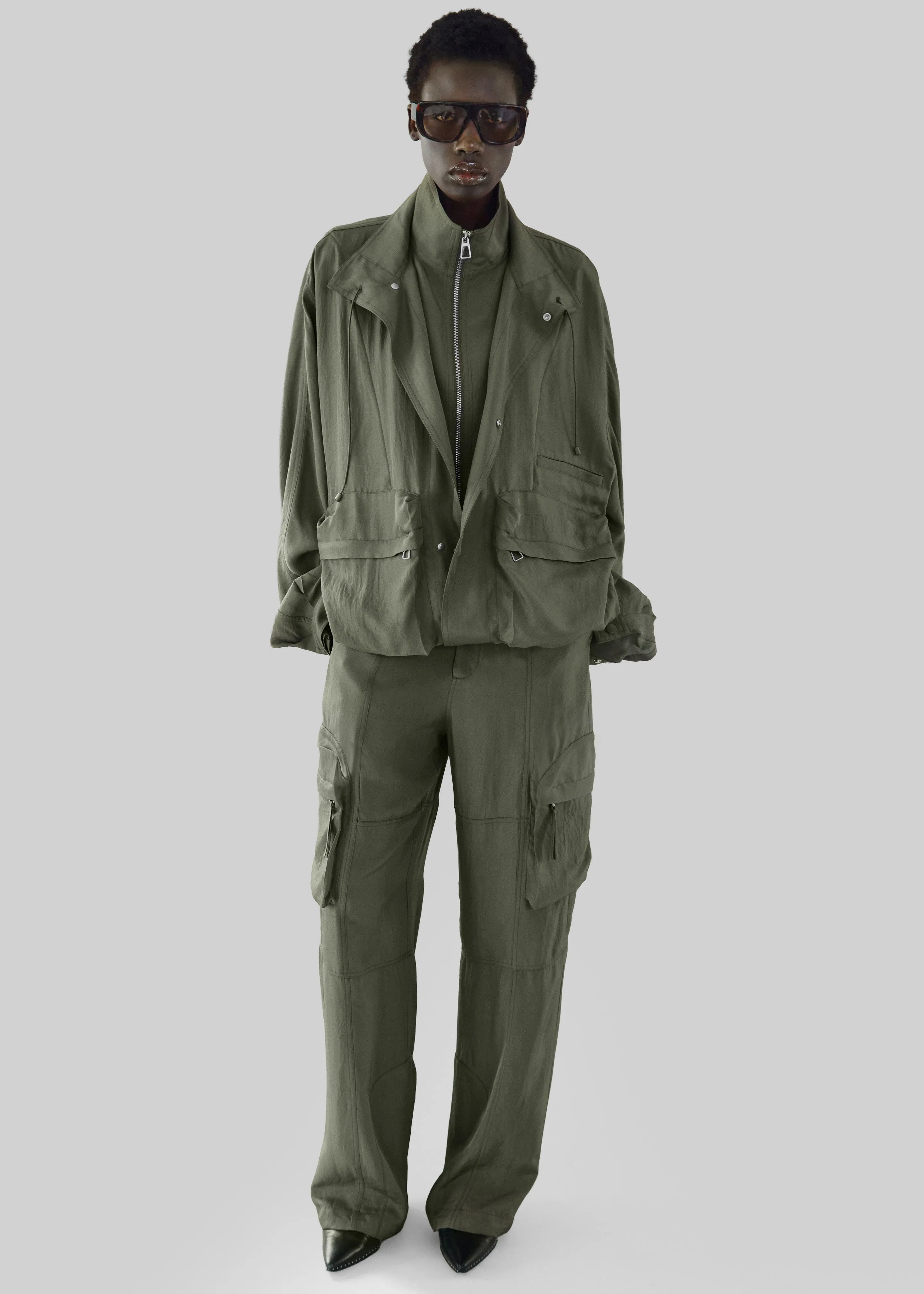 Kelly Fluid Cargo Pants - Moss Green sold by Frankie Shop product image thumbnail 5