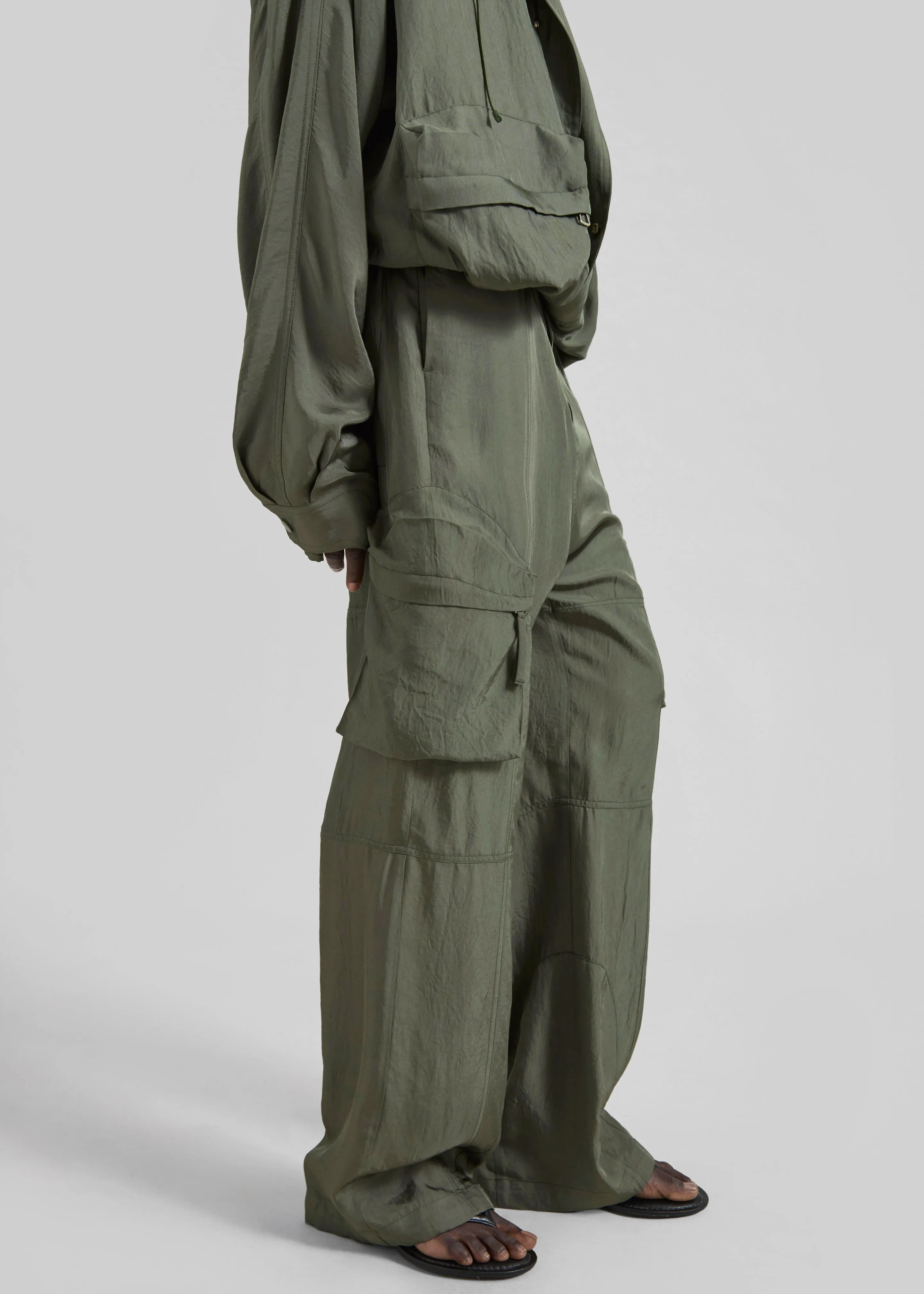 Kelly Fluid Cargo Pants - Moss Green sold by Frankie Shop product image thumbnail 2