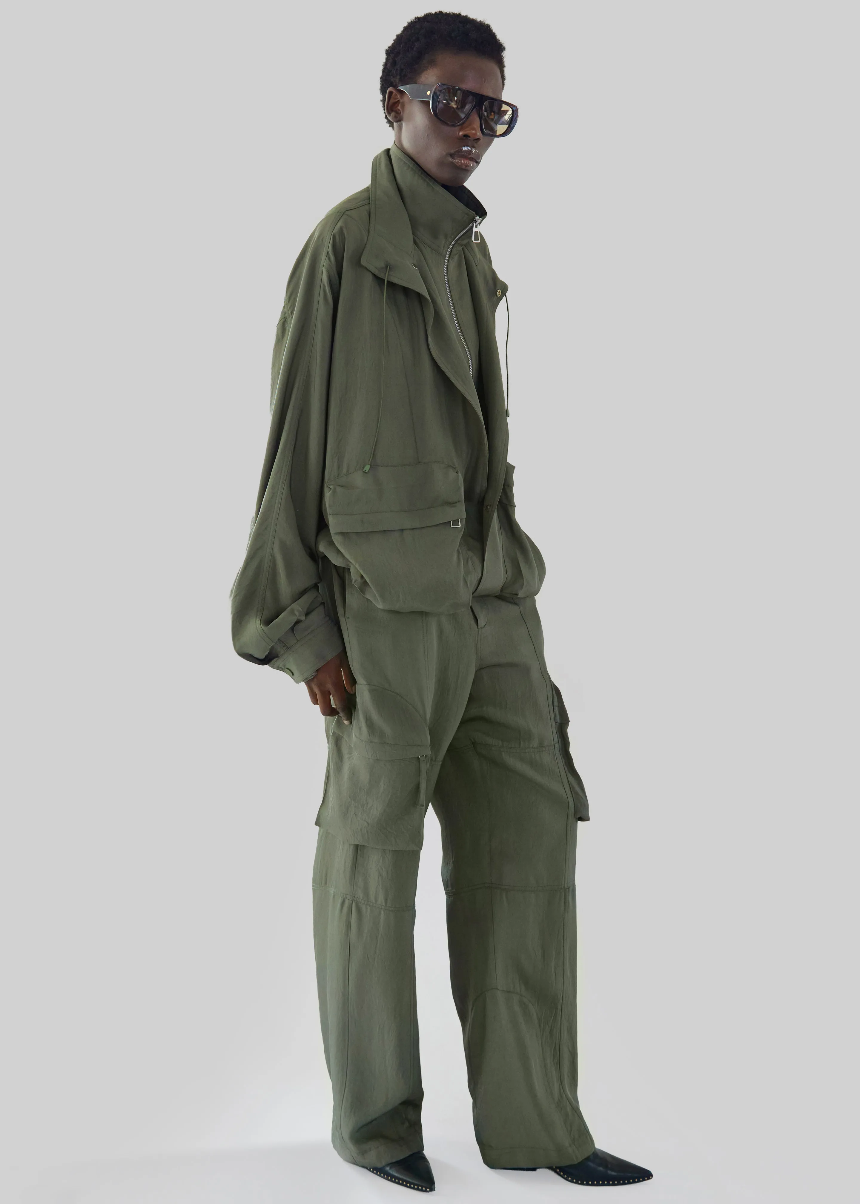 Kelly Fluid Cargo Pants - Moss Green sold by Frankie Shop product image thumbnail 3