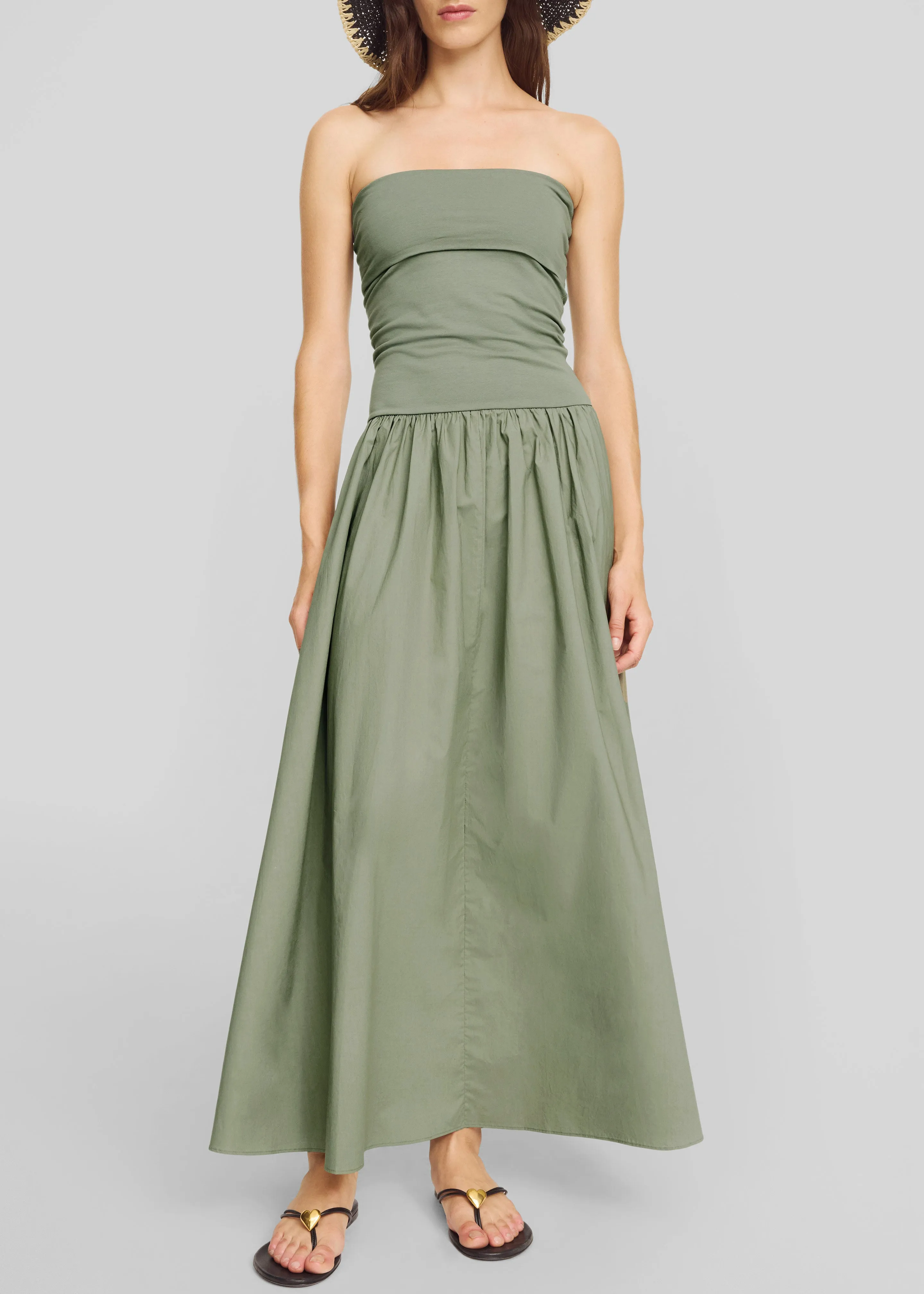 By Malene Birger Marc Cotton Maxi Dress - Deep Lichen Green sold by Frankie Shop product image thumbnail 5