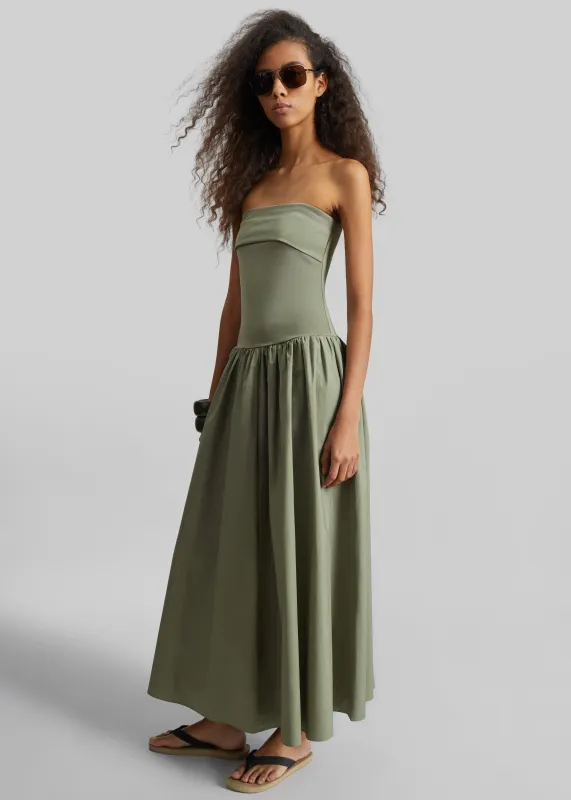 By Malene Birger Marc Cotton Maxi Dress - Deep Lichen Green made by By Malene Birger
