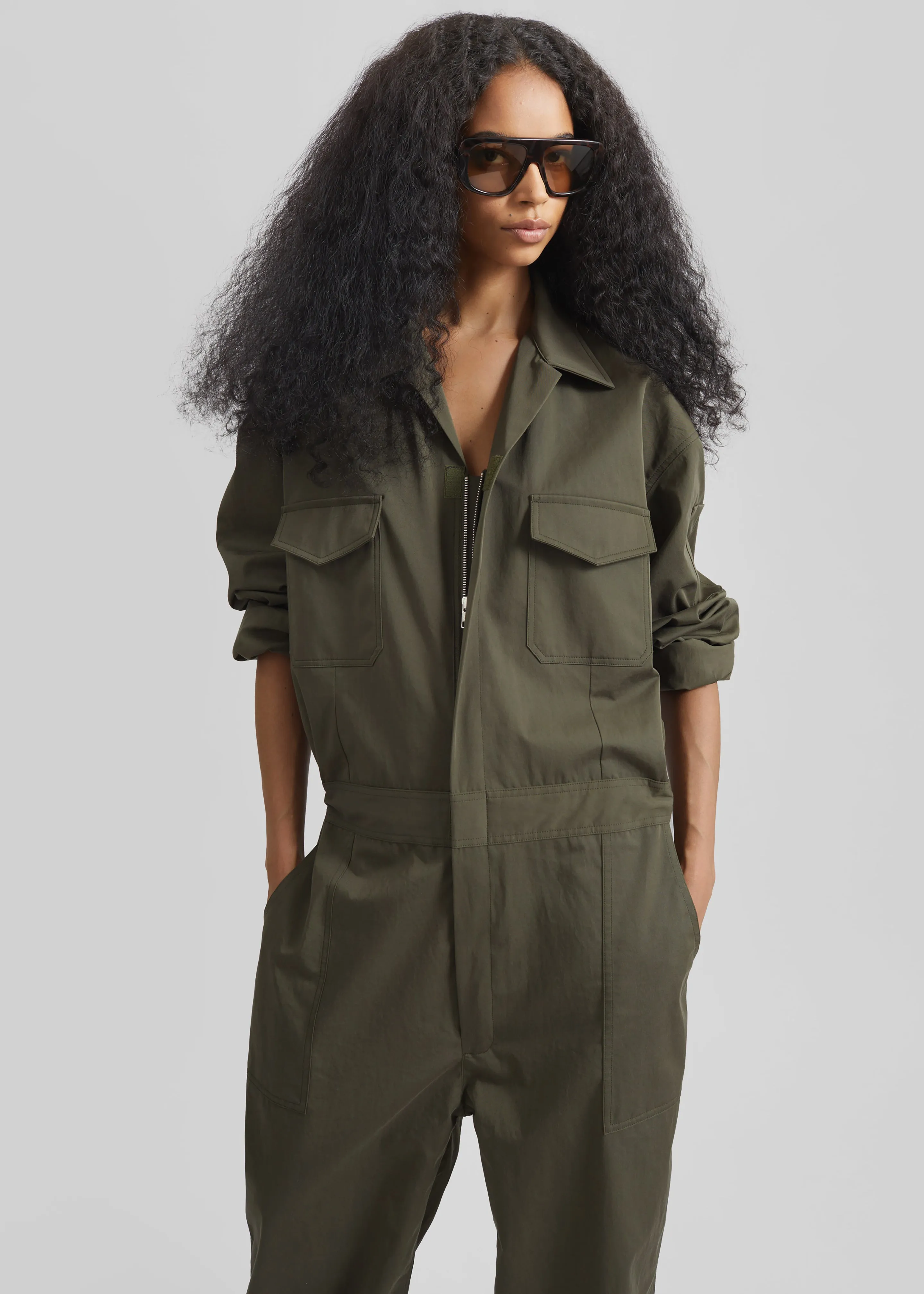Ardea Cotton Utility Jumpsuit - Dark Olive sold by Frankie Shop product image thumbnail 2