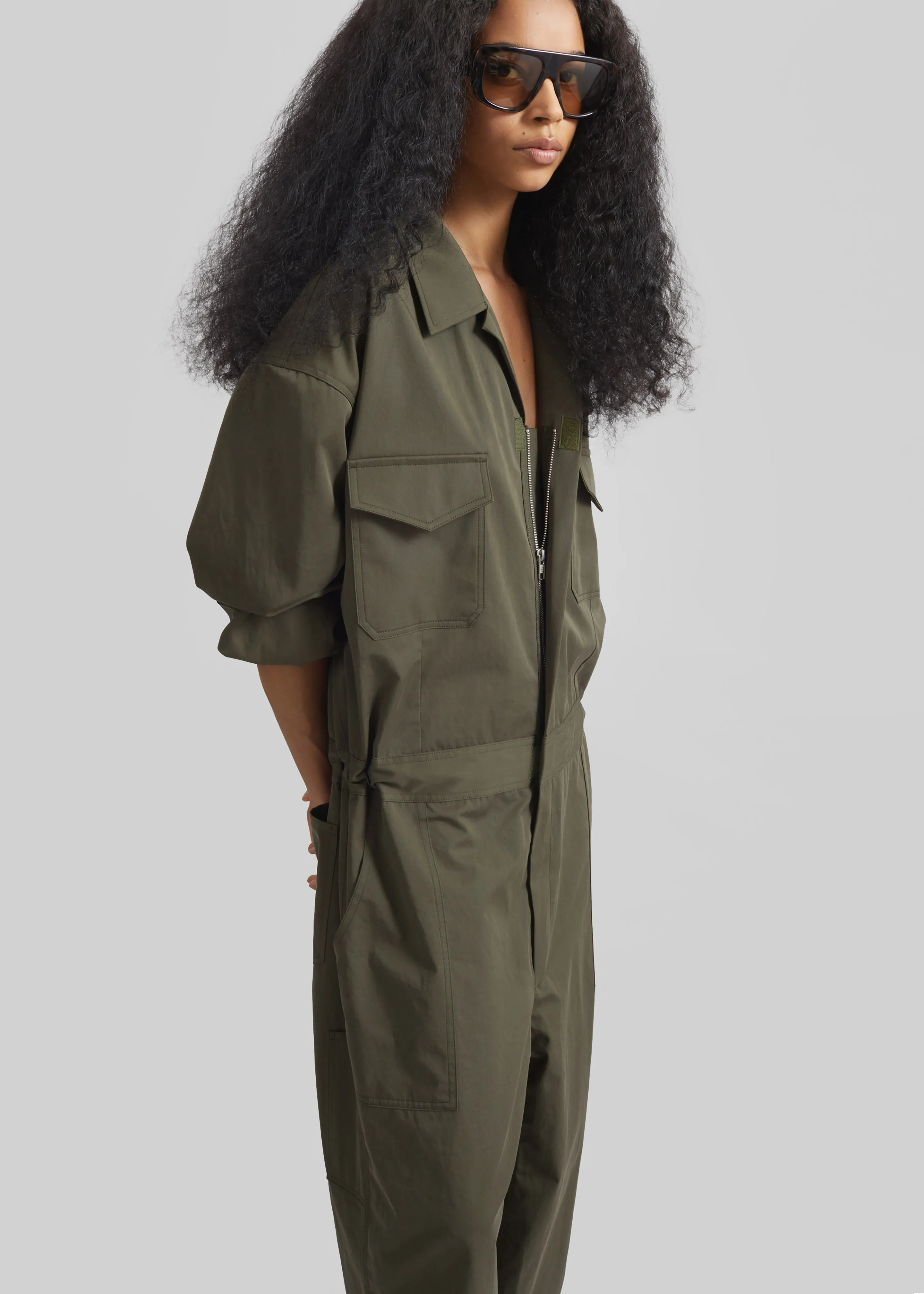 Ardea Cotton Utility Jumpsuit - Dark Olive sold by Frankie Shop product image thumbnail 4