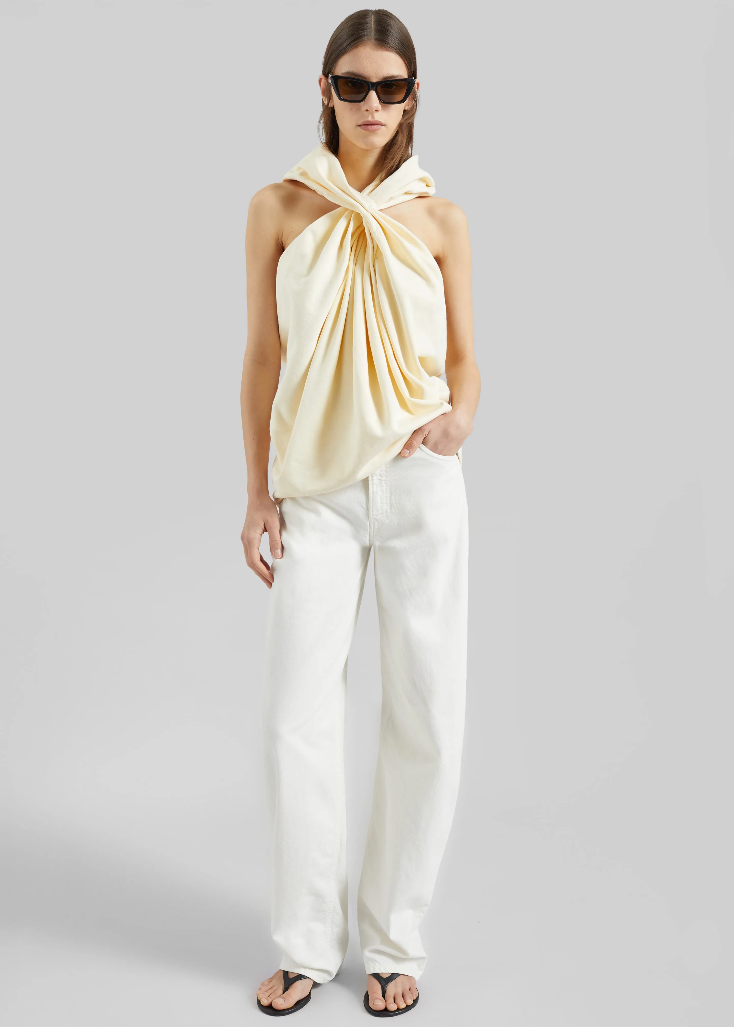 Haikure Bibi Twill Jeans - Off White sold by Frankie Shop