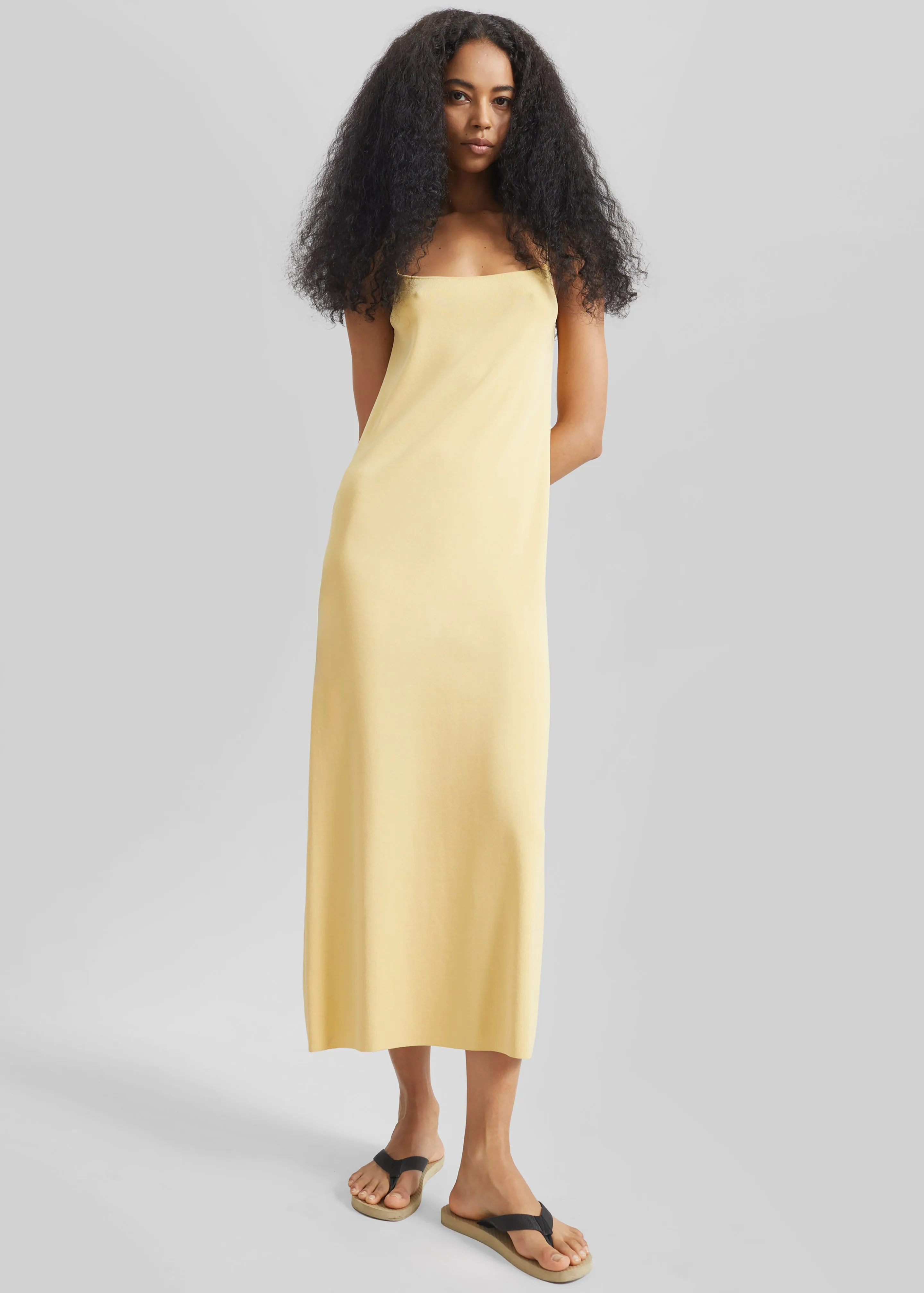 Keira Knit Midi Dress - Yellow sold by Frankie Shop