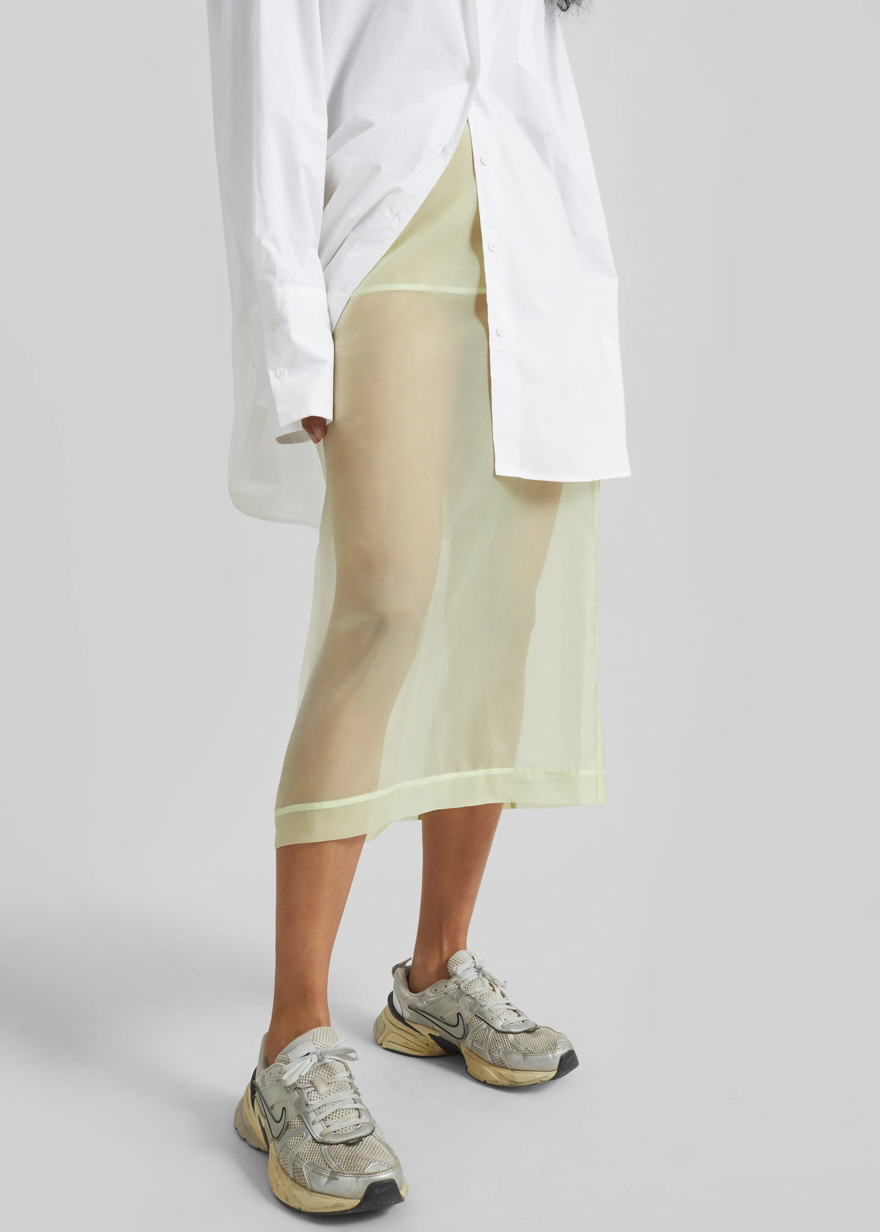 Peri Sheer Midi Skirt - Pale Yellow sold by Frankie Shop product image thumbnail 4