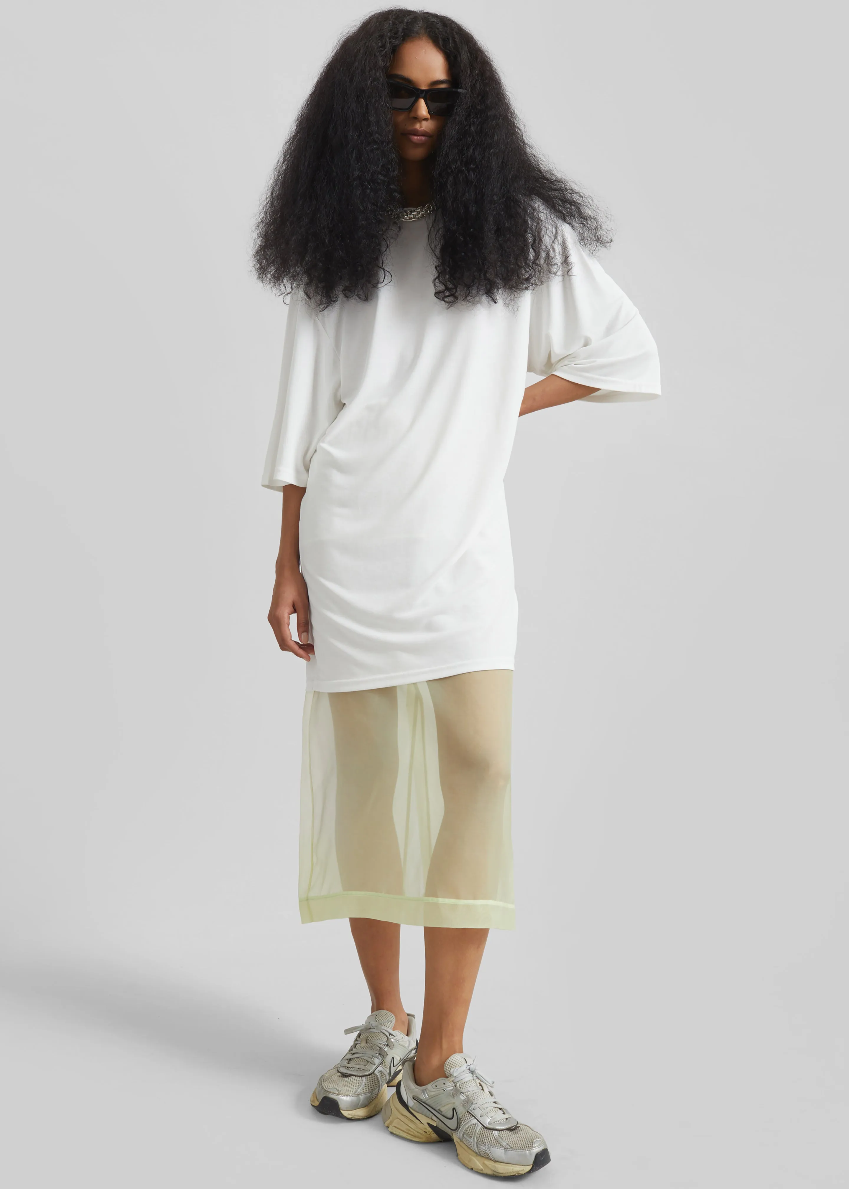 Peri Sheer Midi Skirt - Pale Yellow sold by Frankie Shop product image thumbnail 5