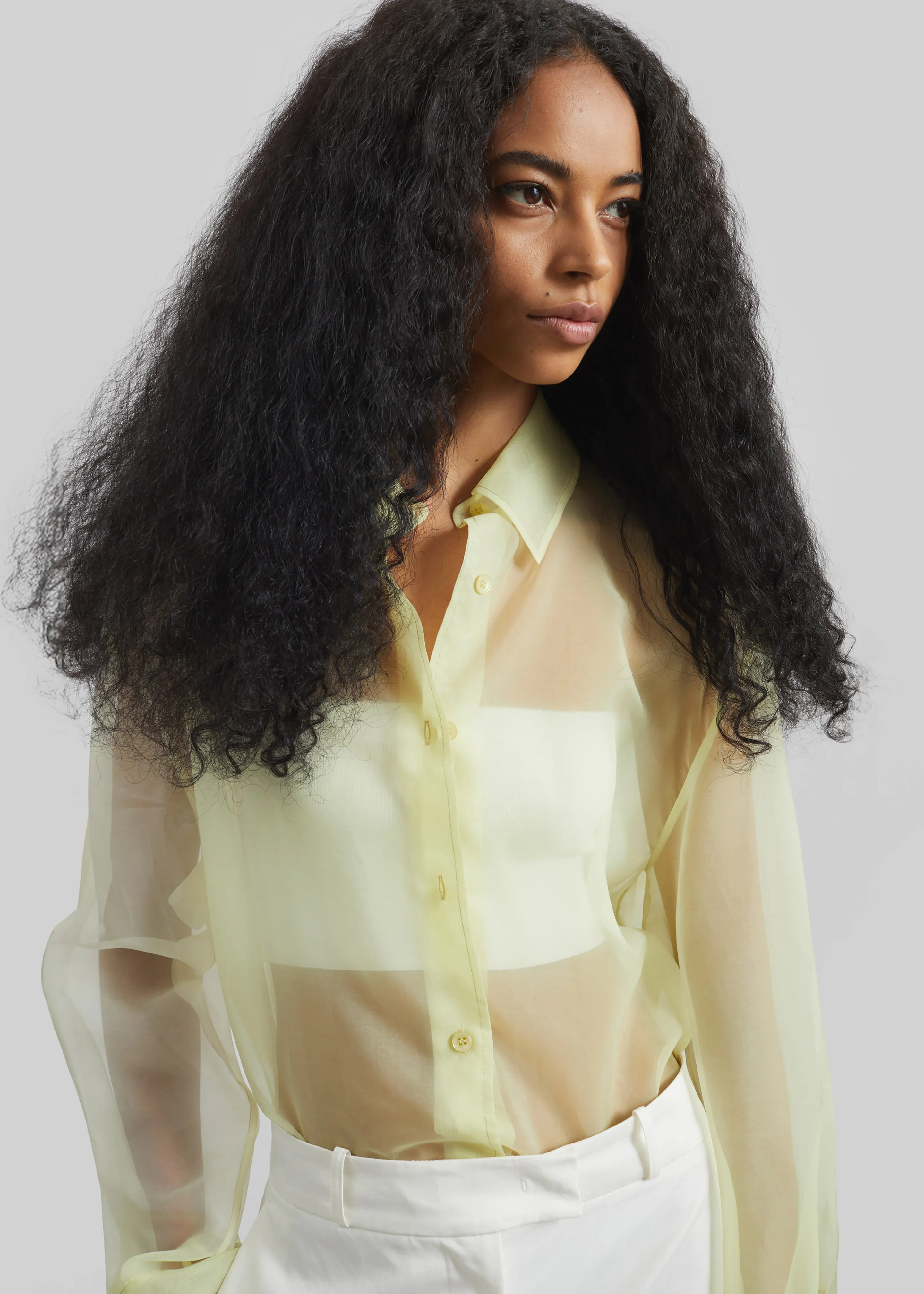 Peri Sheer Shirt - Pale Yellow sold by Frankie Shop product image thumbnail 2