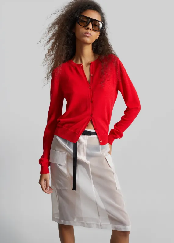 Mahim Superfine Wool Cardigan - Red made by Frankie Shop