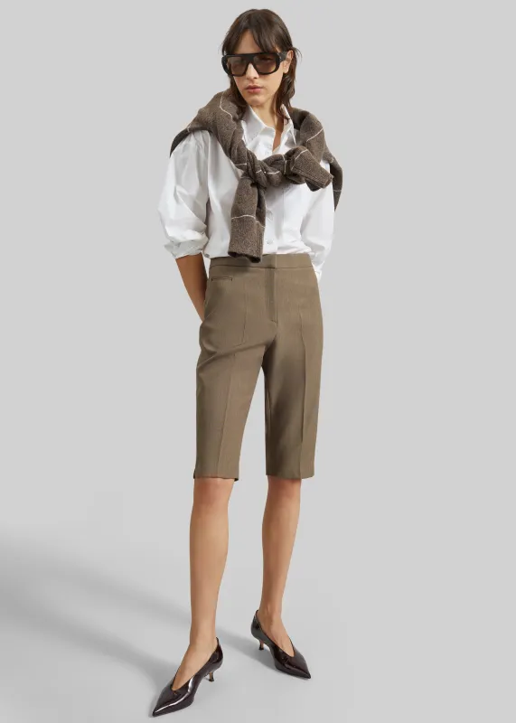 Reva Tailored Bermuda Shorts - Dark Taupe made by Frankie Shop