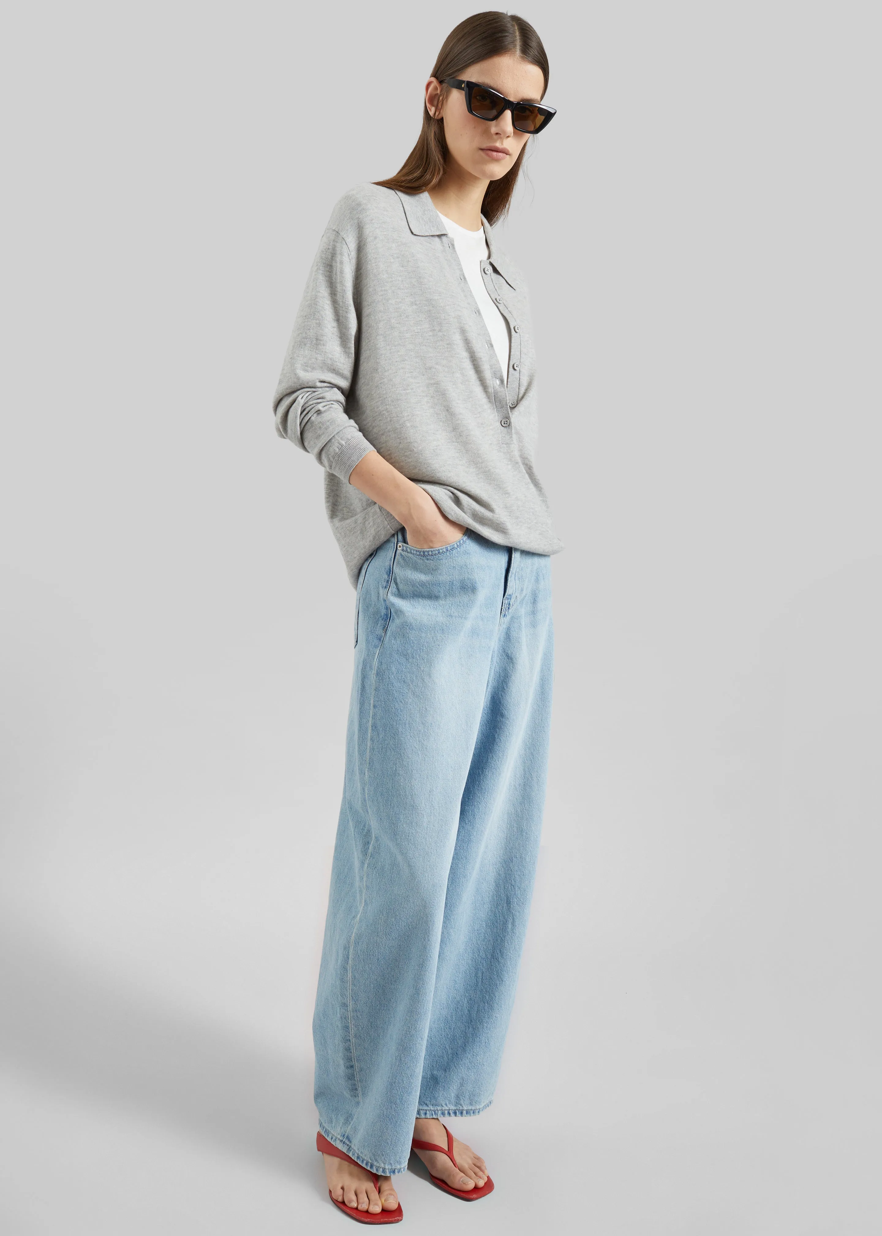 Lucena Barrel-Leg Jeans - Light Wash sold by Frankie Shop