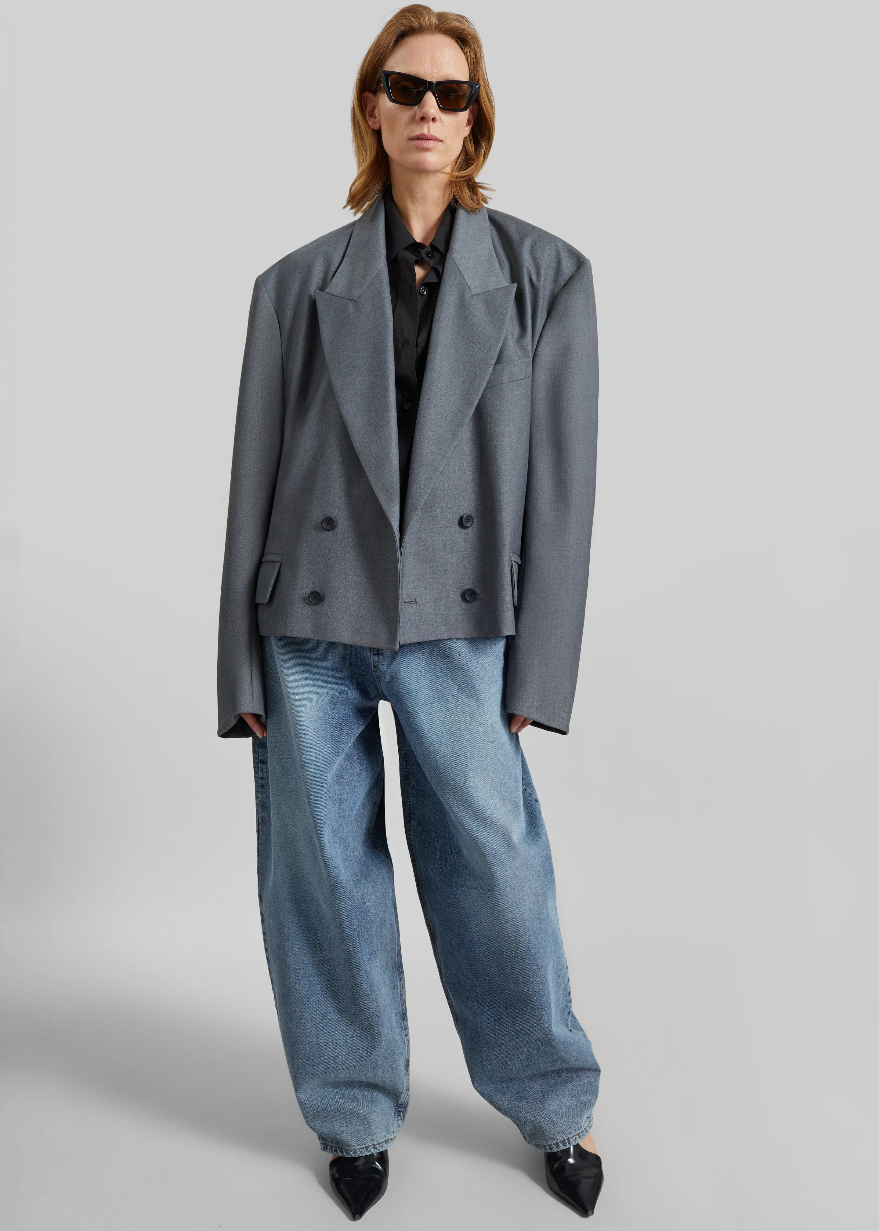 Helna Boxy Cropped Blazer - Grey sold by Frankie Shop product image thumbnail 2