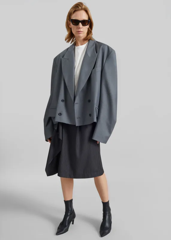 Helna Boxy Cropped Blazer - Grey made by Frankie Shop