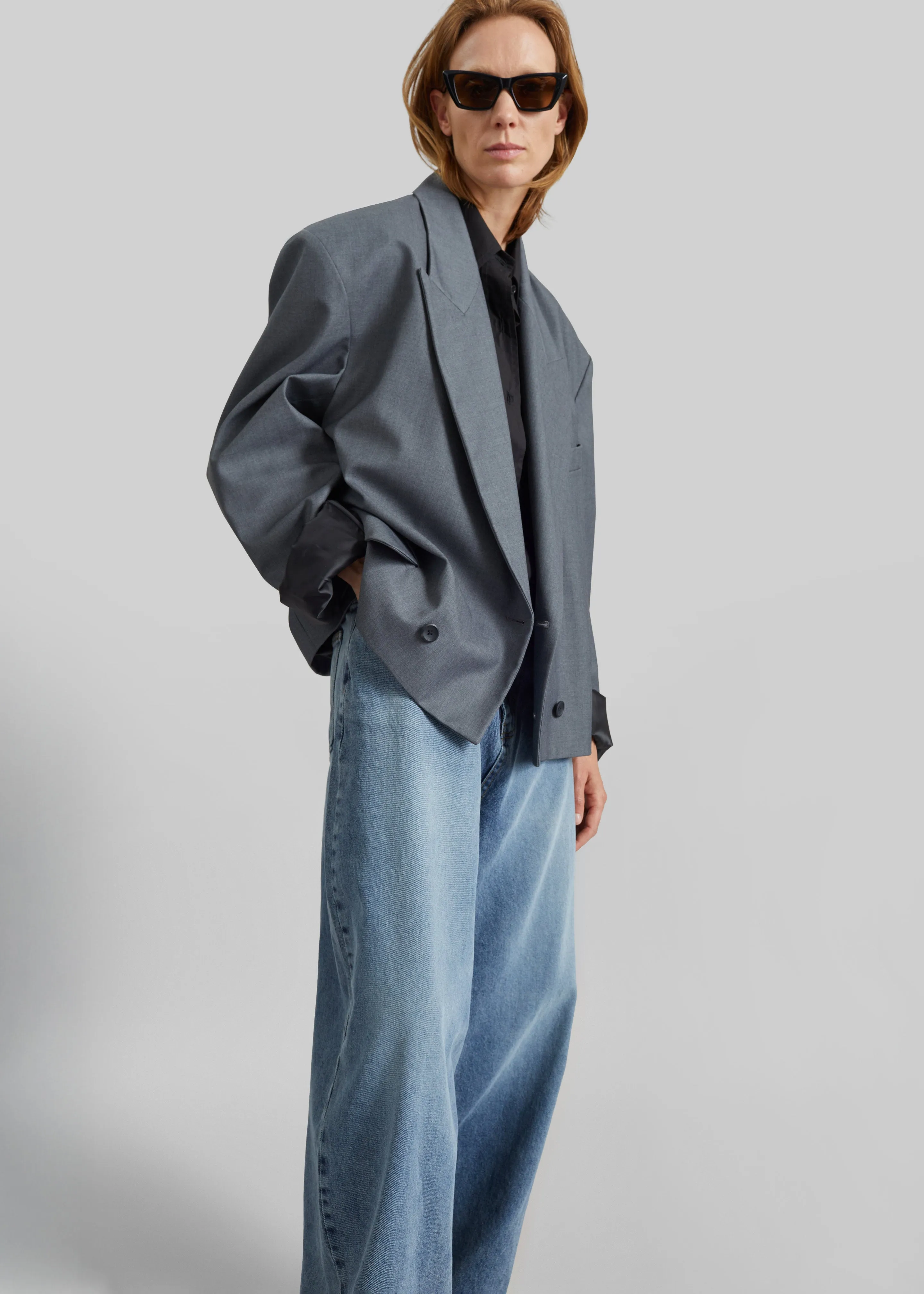 Helna Boxy Cropped Blazer - Grey sold by Frankie Shop product image thumbnail 4