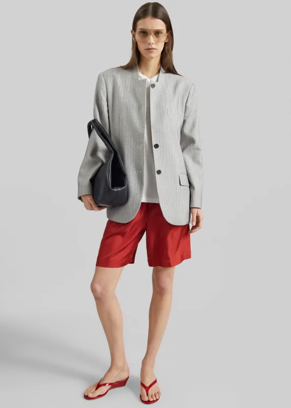 Loulou de Saison Zinia Lds Silk Twill Bermuda - Red made by Loulou De Saison