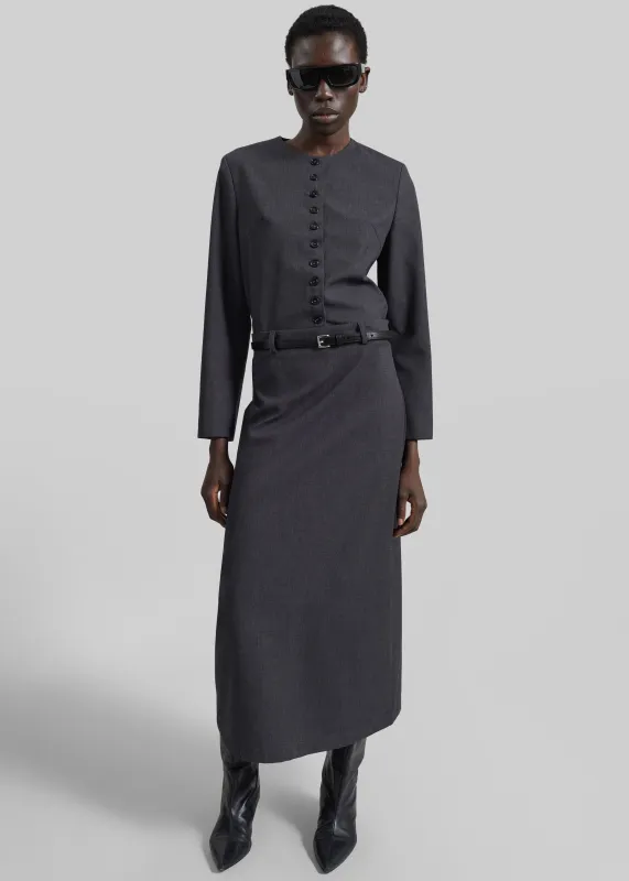 Gema Pencil Skirt - Dark Grey Melange made by Frankie Shop