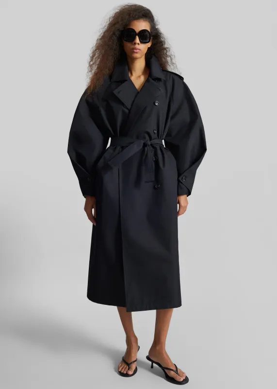 Genoa Padded Trench Coat - Black made by Frankie Shop