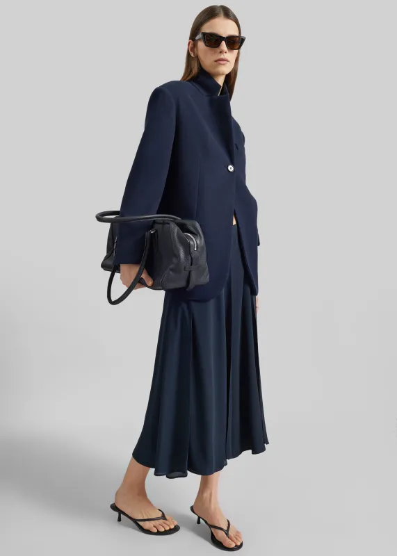 Provence Fluid A-Line Midi Skirt - Navy made by Frankie Shop